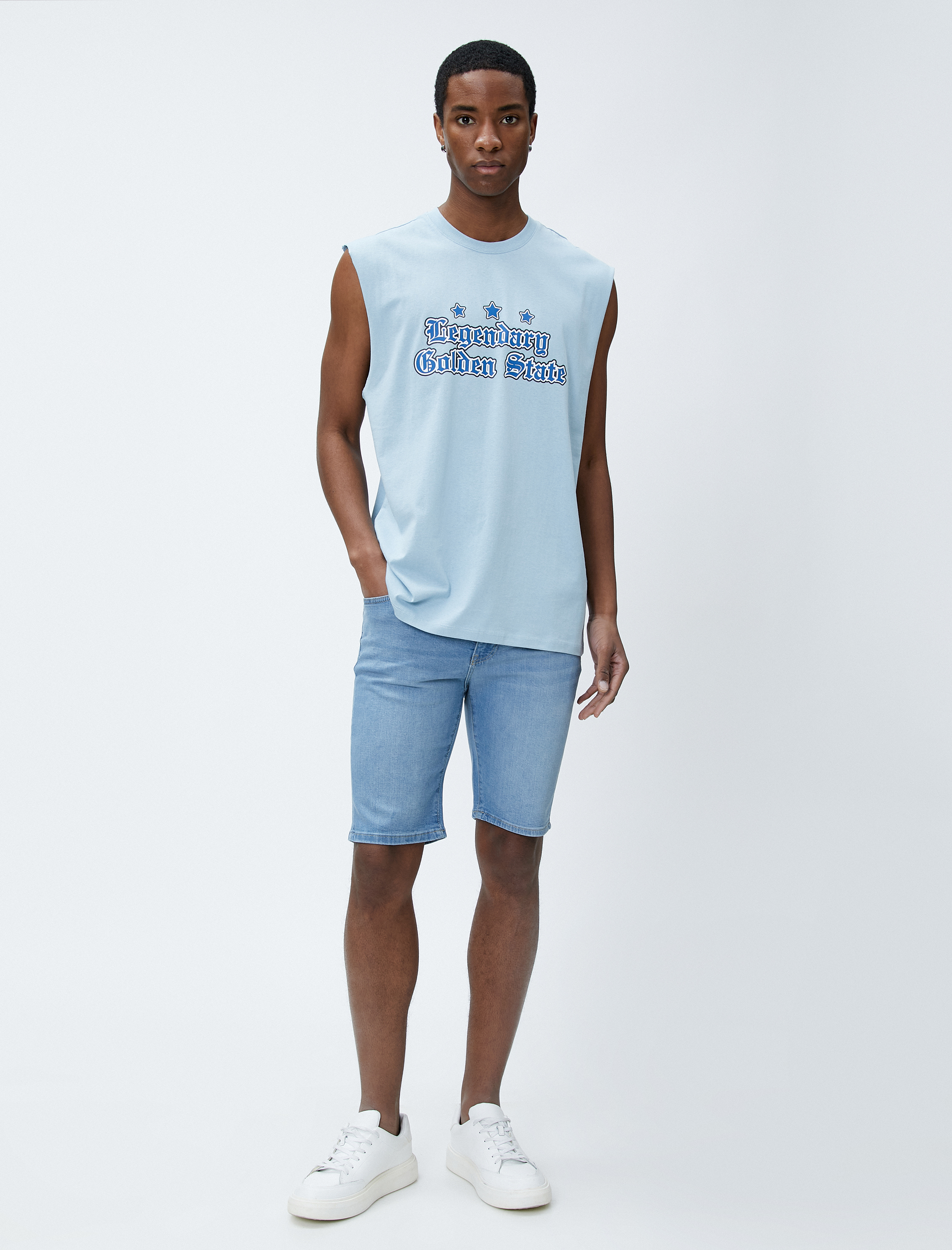   Kot Şort Düğmeli Cep Detaylı Pamuklu