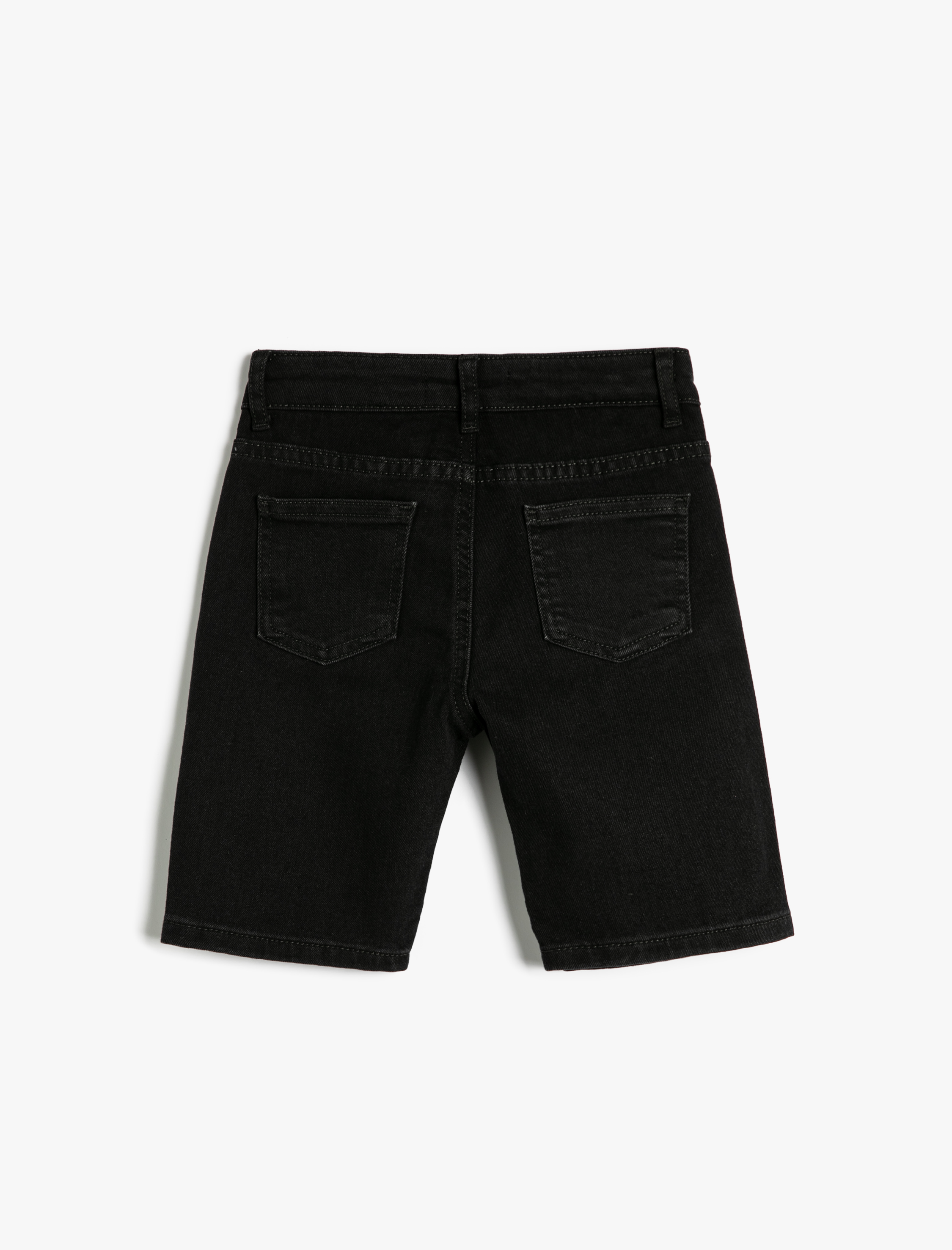  Erkek Çocuk Kot Şort Cepli Pamuklu - Straight Jean Beli Ayarlanabilir Lastikli