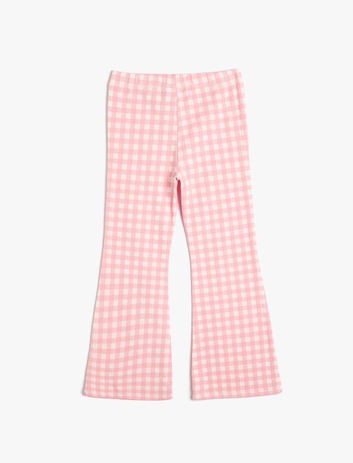 Kız Çocuk İspanyol Paça Tayt Pantolon Beli Lastikli Pamuklu