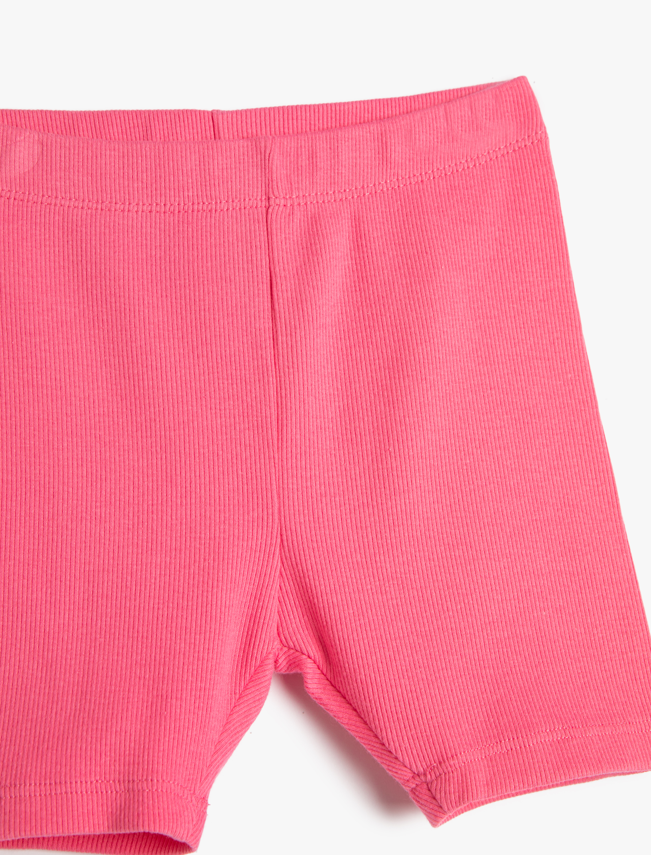  Kız Çocuk Biker Tayt Beli Lastikli Fitilli Pamuklu