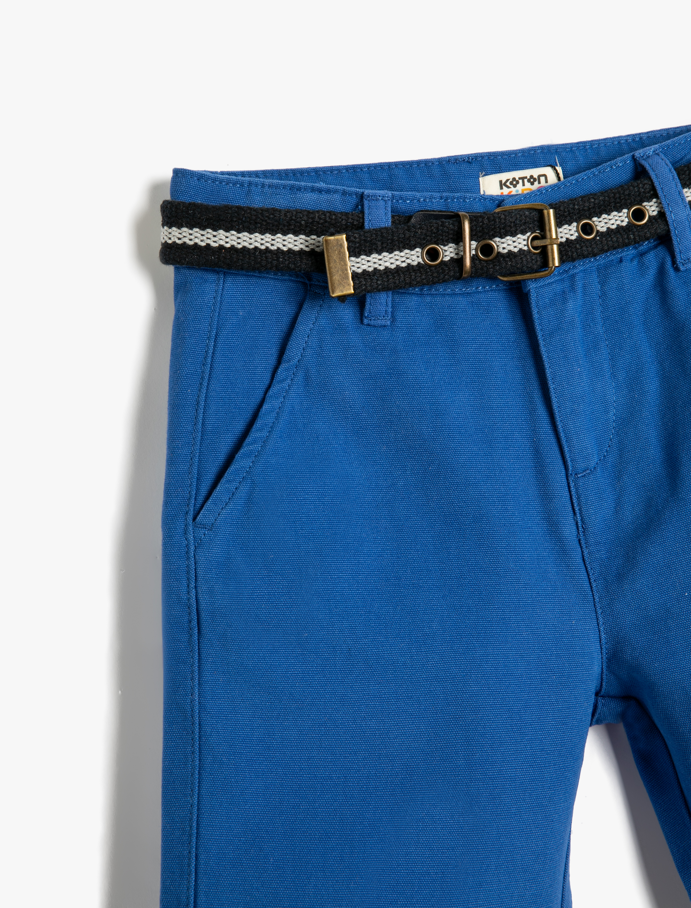  Erkek Çocuk Chino Şort Kemer Detaylı Cepli Pamuklu