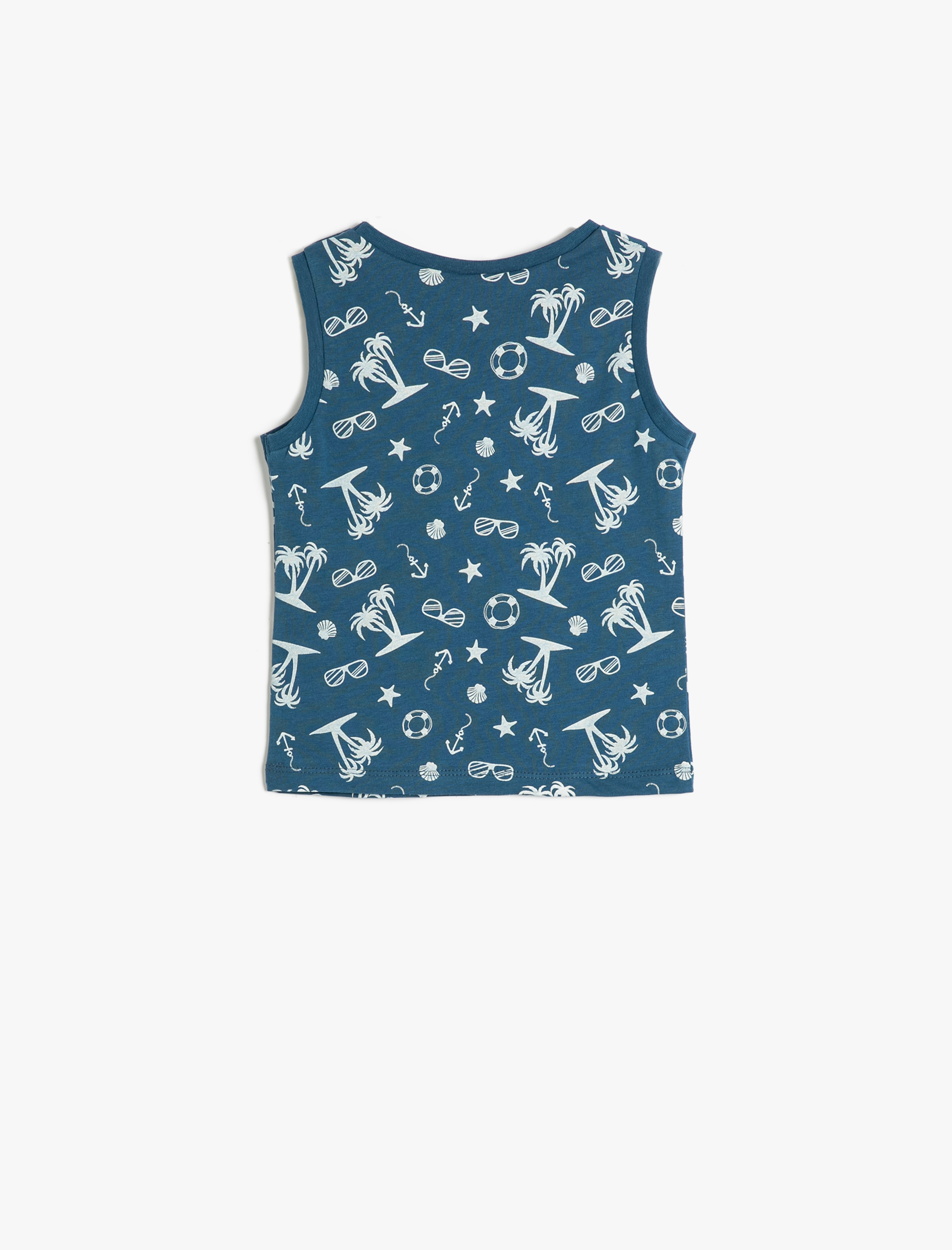  Erkek Bebek Atlet Kolsuz Baskılı Yuvarlak Yaka Pamuklu