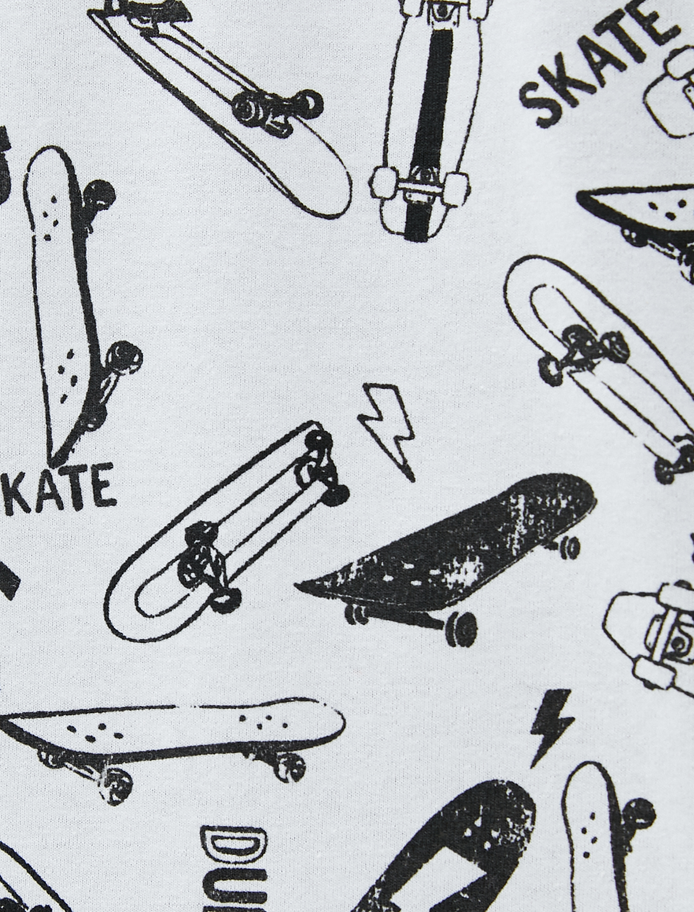   Atlet Kolsuz Bisiklet Yaka Kaykay Temalı Baskılı