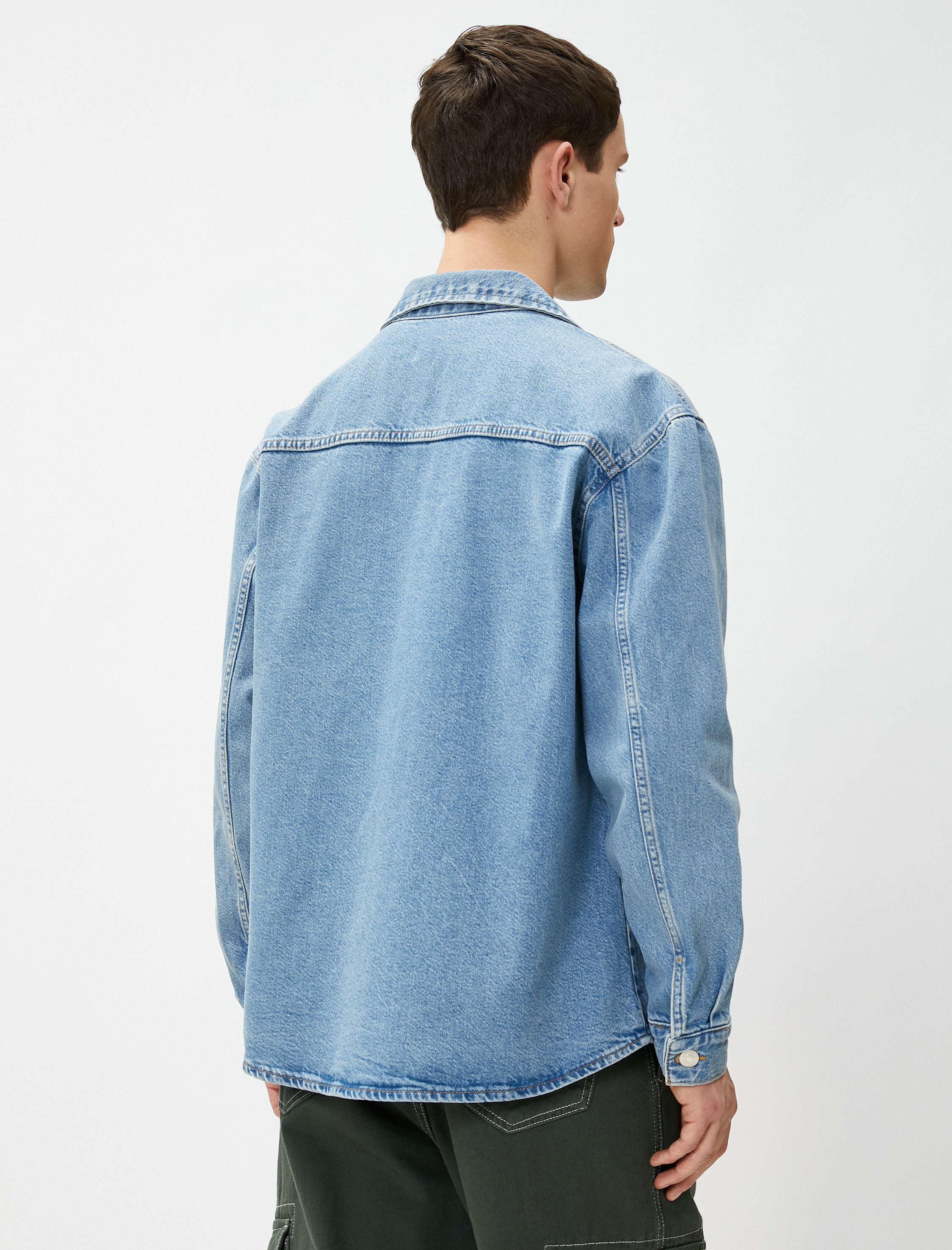   Kot Ceket Basic Klasik Yaka Düğmeli Cep Detaylı