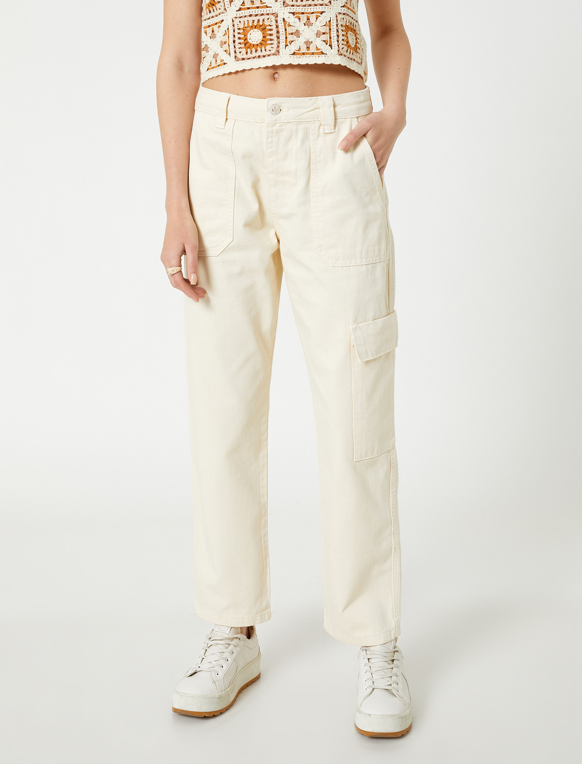   Kargo Pantolon Büyük Cep Detaylı Pamuklu