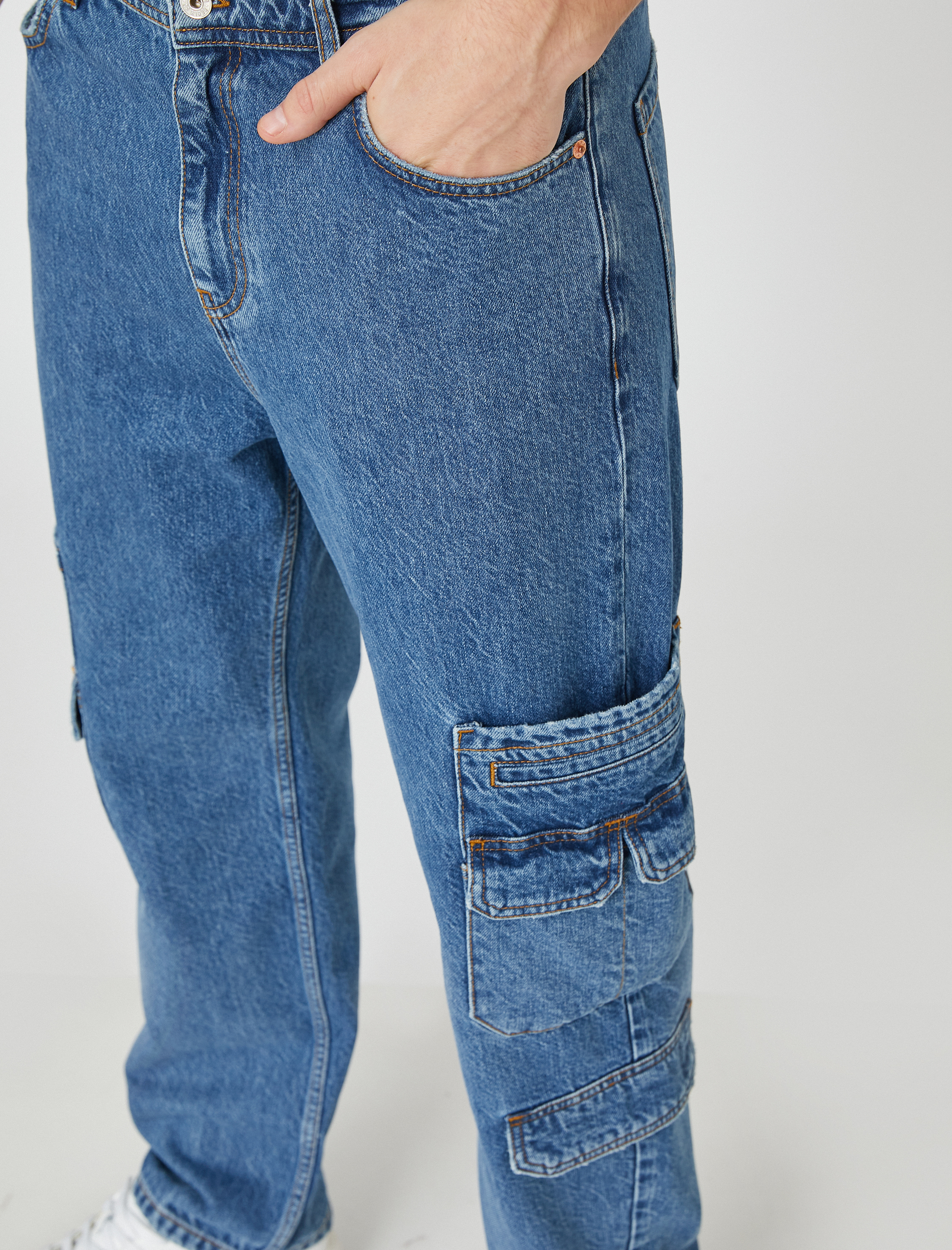   Kargo Kot Pantolon Cep Detaylı Düğmeli Pamuklu