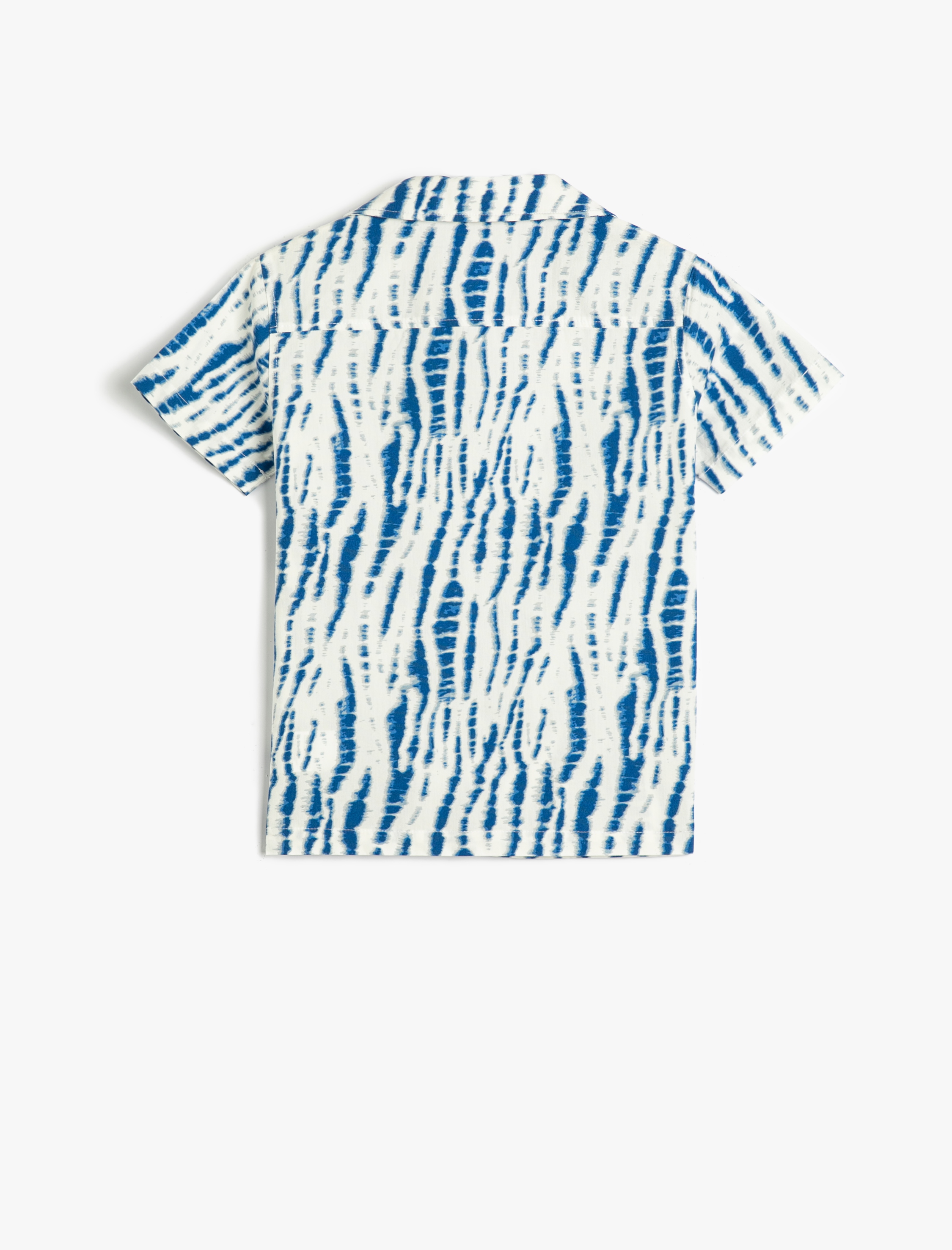  Erkek Çocuk Gömlek Kısa Kollu Cepli Pamuklu Soyut Desenli