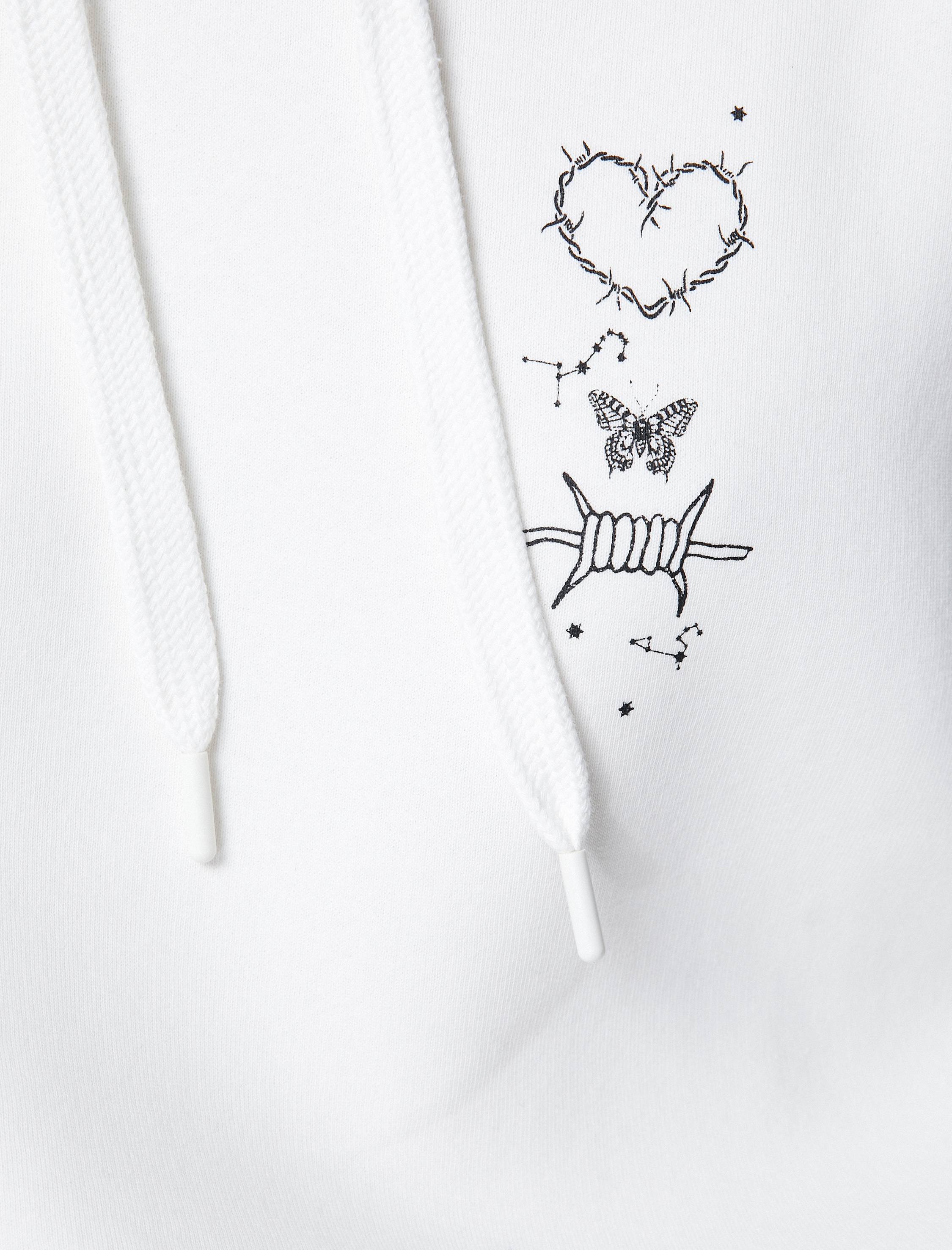   Şardonlu Oversize Sweatshirt Kapüşonlu Baskılı Uzun Kollu