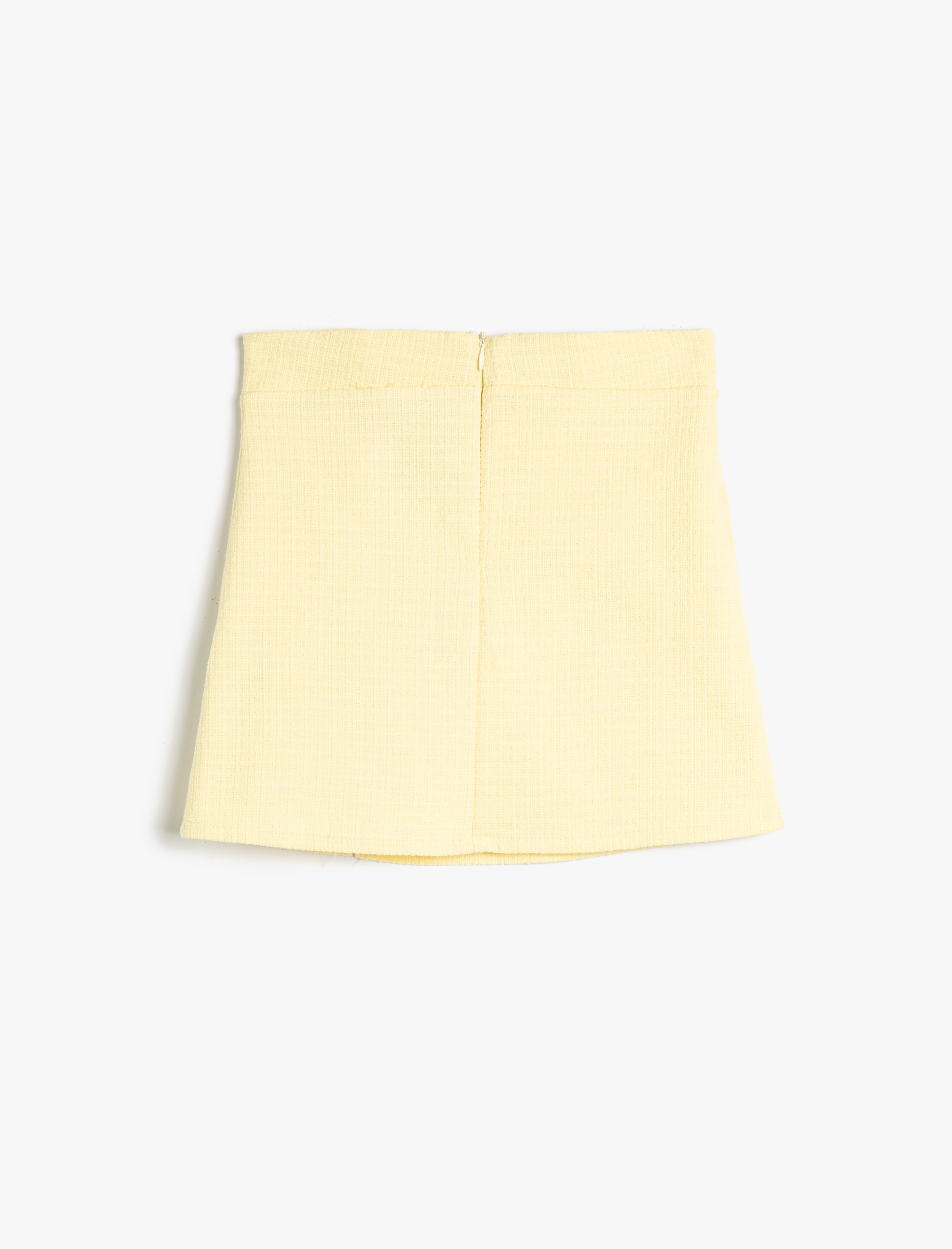 Kız Çocuk Tüvit Etek Çiçekli Düğme Detaylı Yırtmaç Detaylı