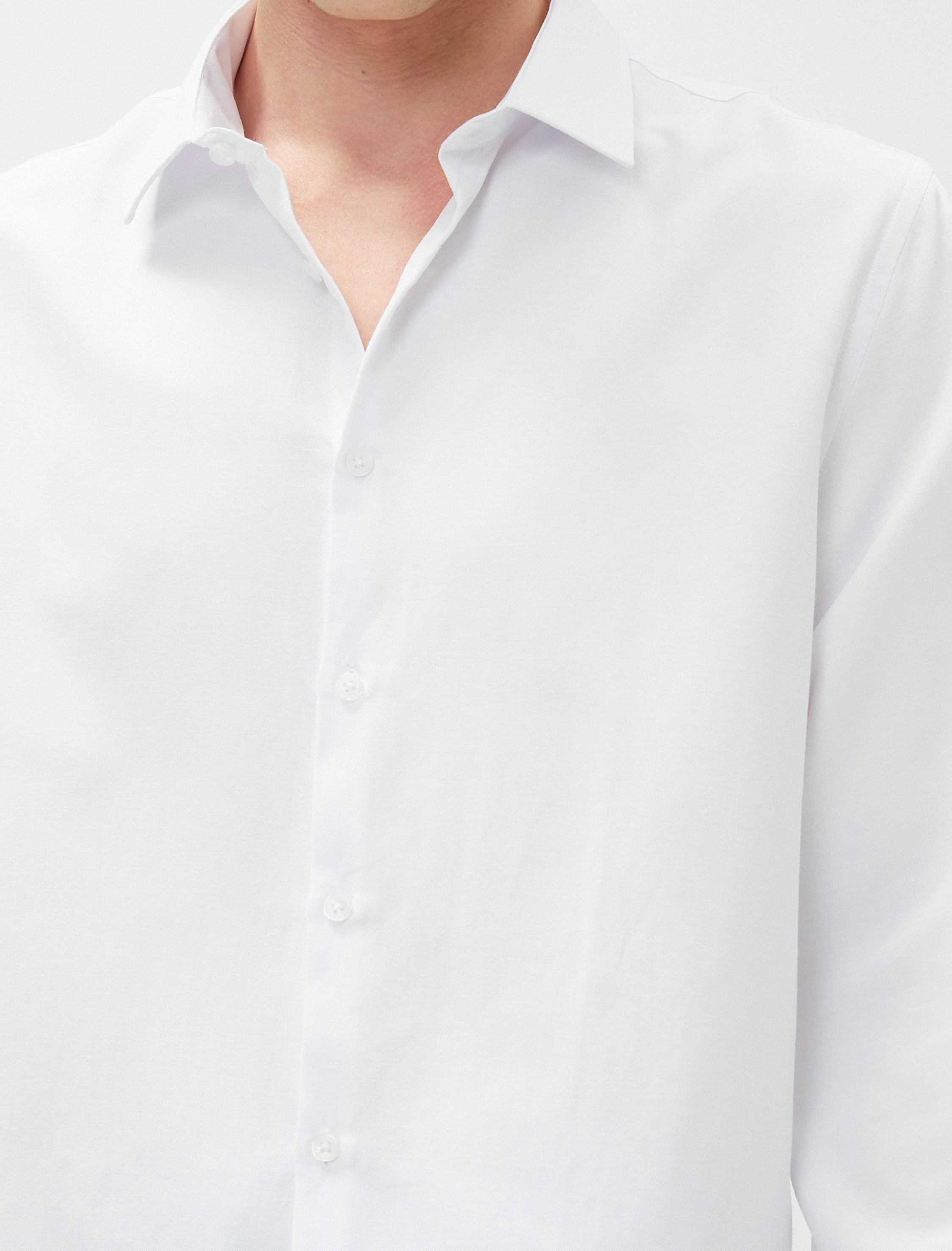Basic Gömlek Klasik Manşet Yaka Uzun Kollu Düğmeli Non Iron