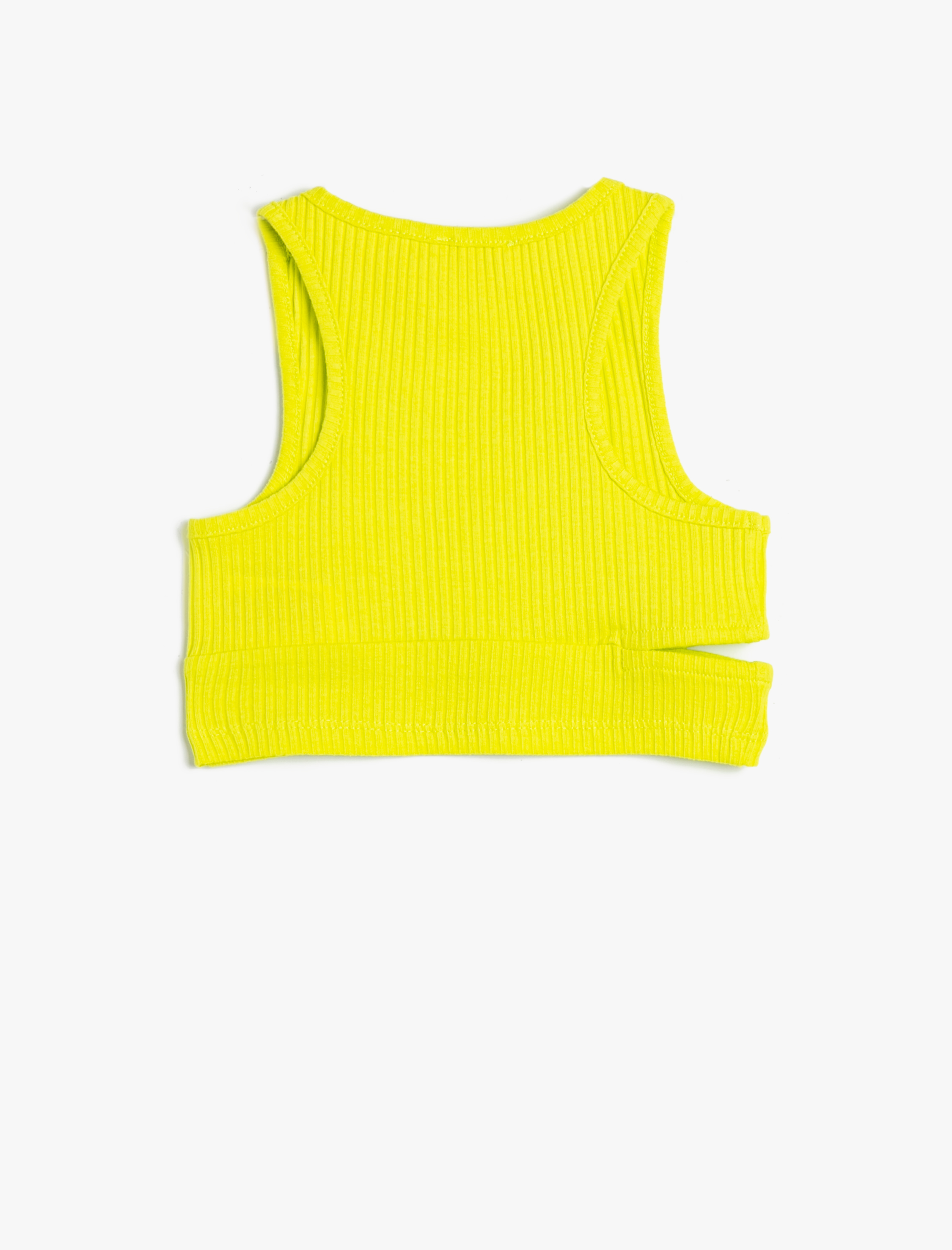  Kız Çocuk Crop Üst Kolsuz Pencere Detaylı Pamuklu