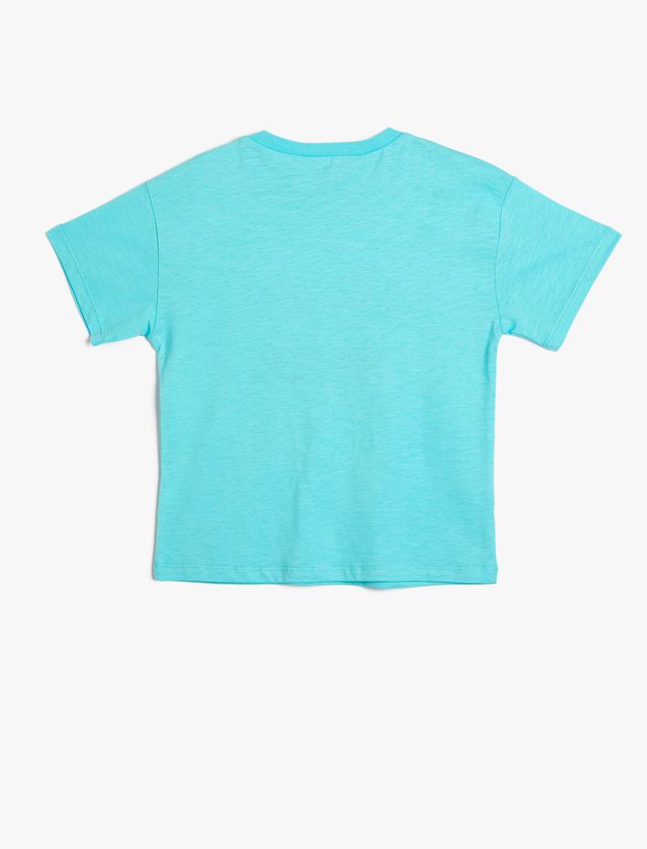 Erkek Çocuk Tişört Baskılı Kısa Kollu Bisiklet Yaka Pamuklu