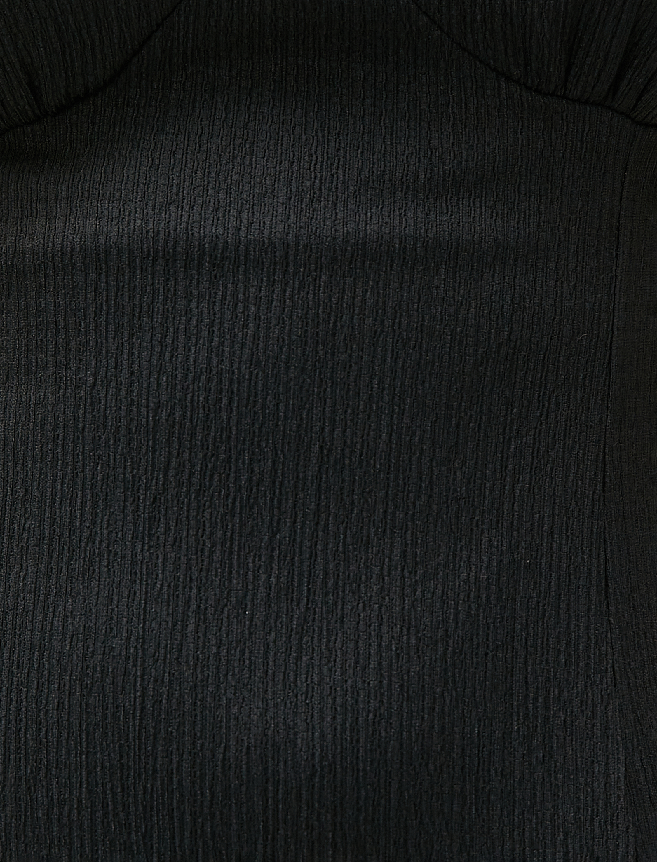   Mini Elbise Kare Yaka Kısa Kollu Pencere Detaylı Dokulu Bürümcük