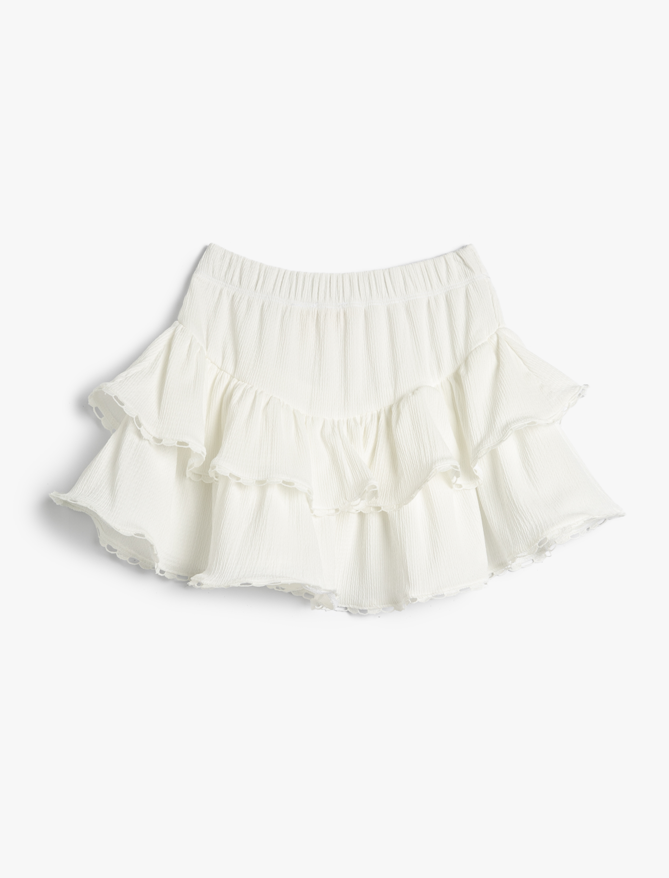  Kız Çocuk Mini Etek Katlı Beli Lastikli