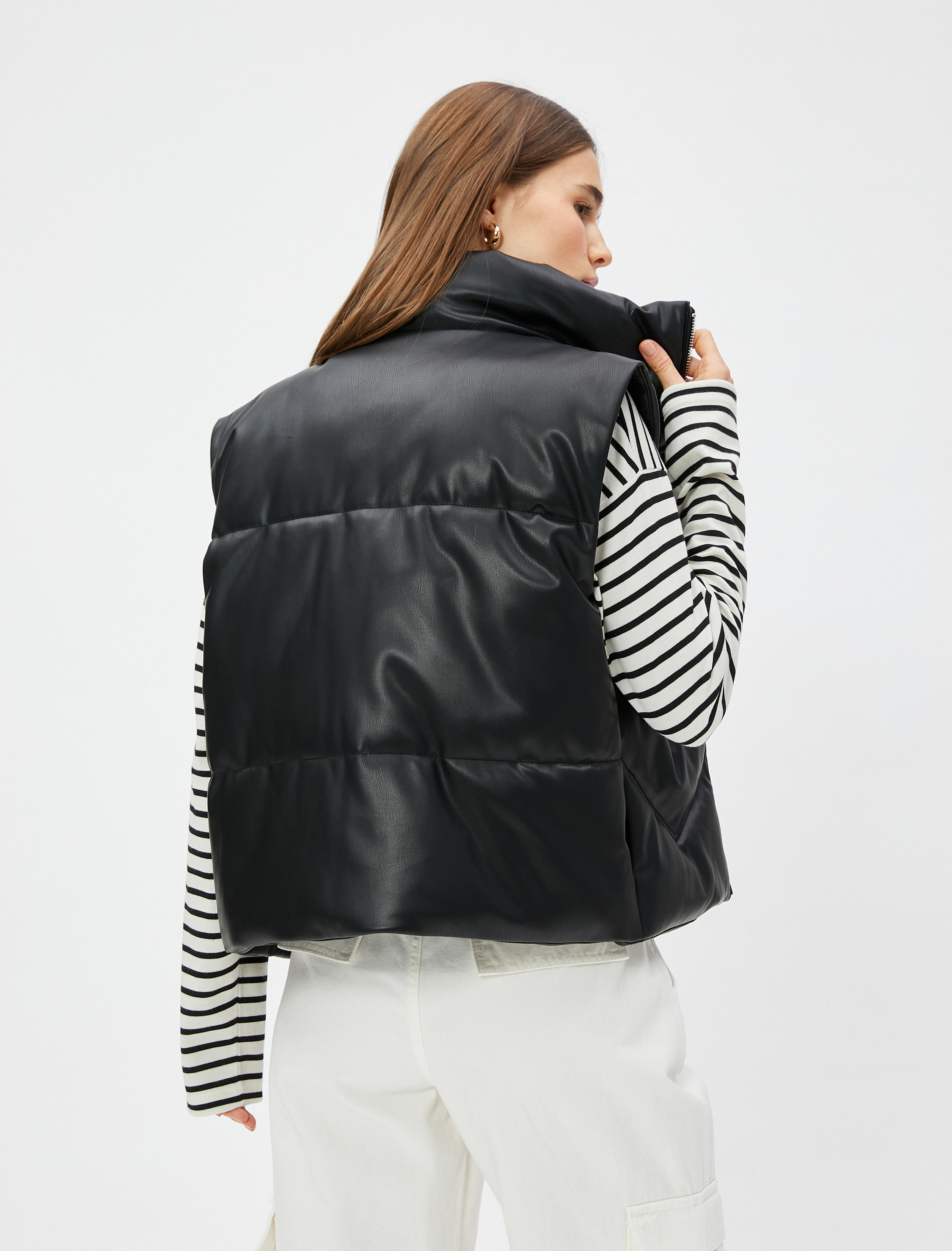   Şişme Yelek Fermuarlı Dik Yaka Relax Fit