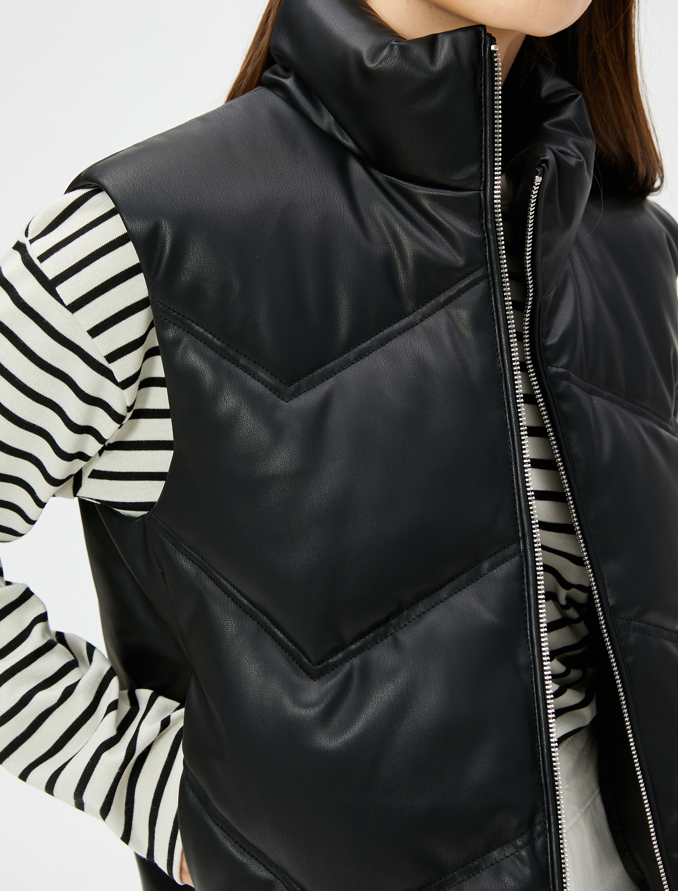   Şişme Yelek Fermuarlı Dik Yaka Relax Fit