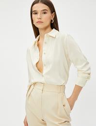 Çizgili Gömlek Uzun Kollu Viskon