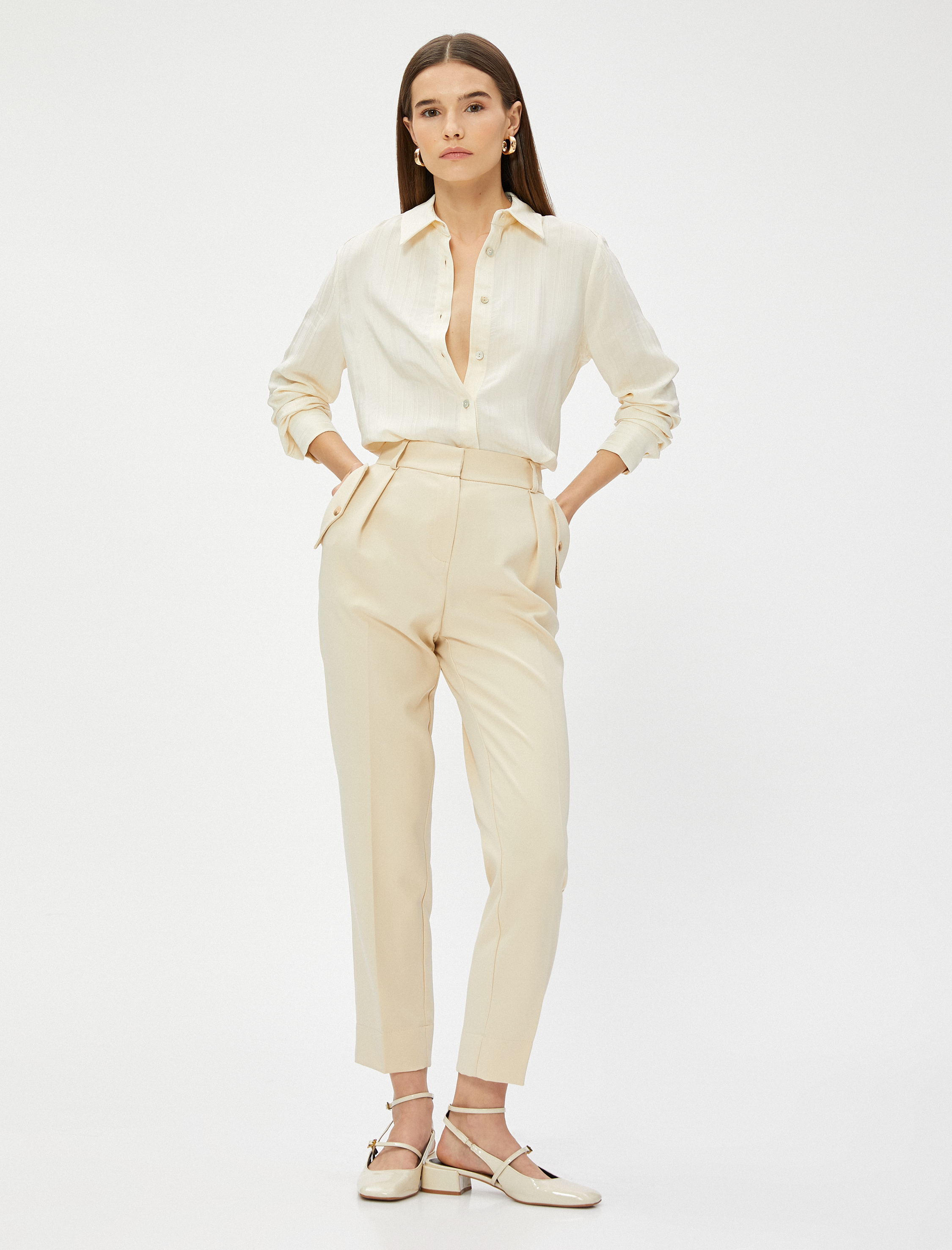   Çizgili Gömlek Uzun Kollu Viskon