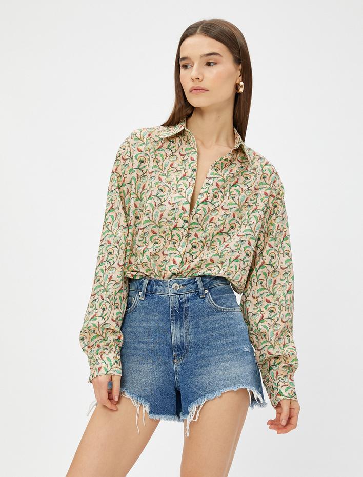  Otantik Desenli Gömlek Relax Fit