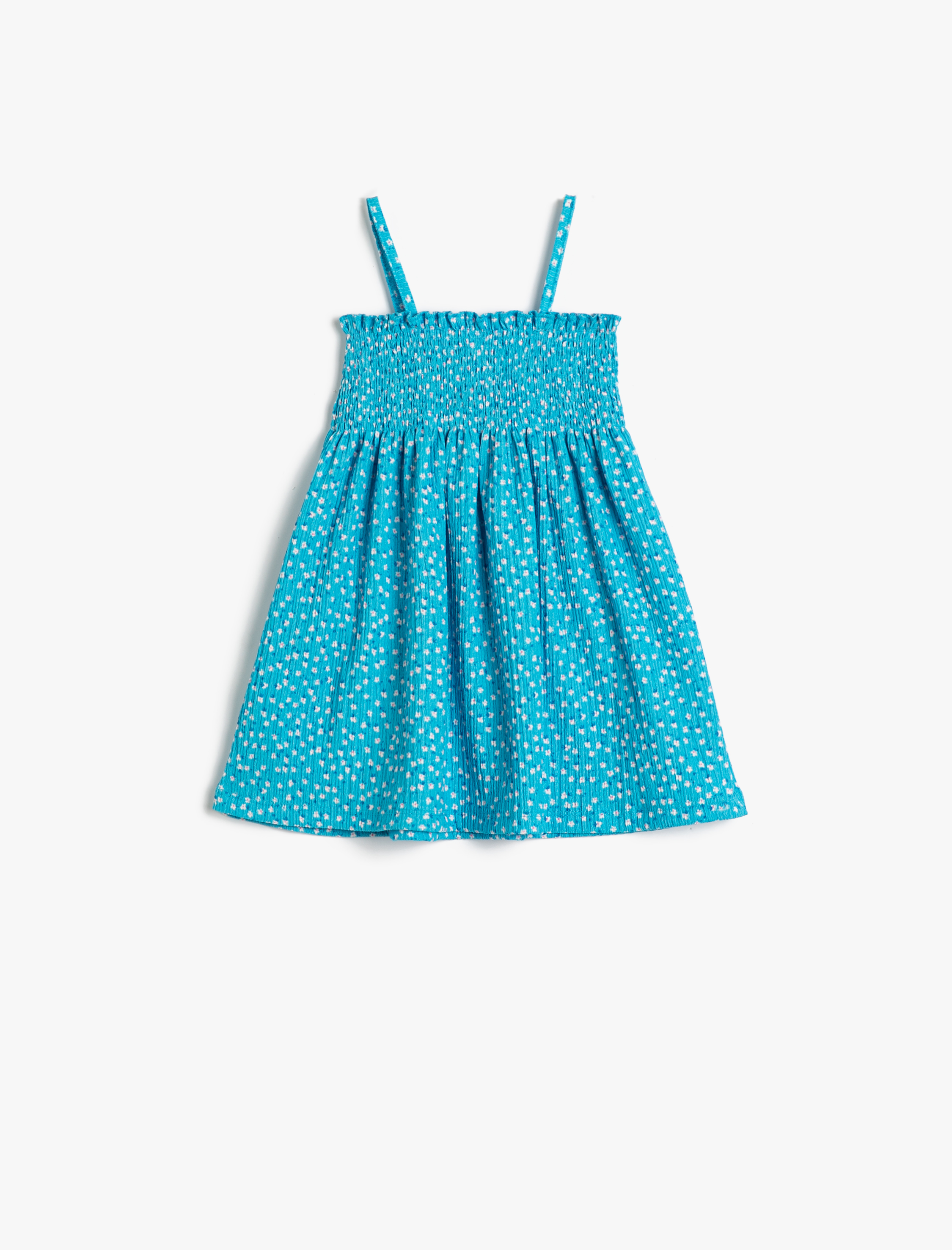  Kız Bebek Elbise Çiçekli Askılı Gipe Detaylı