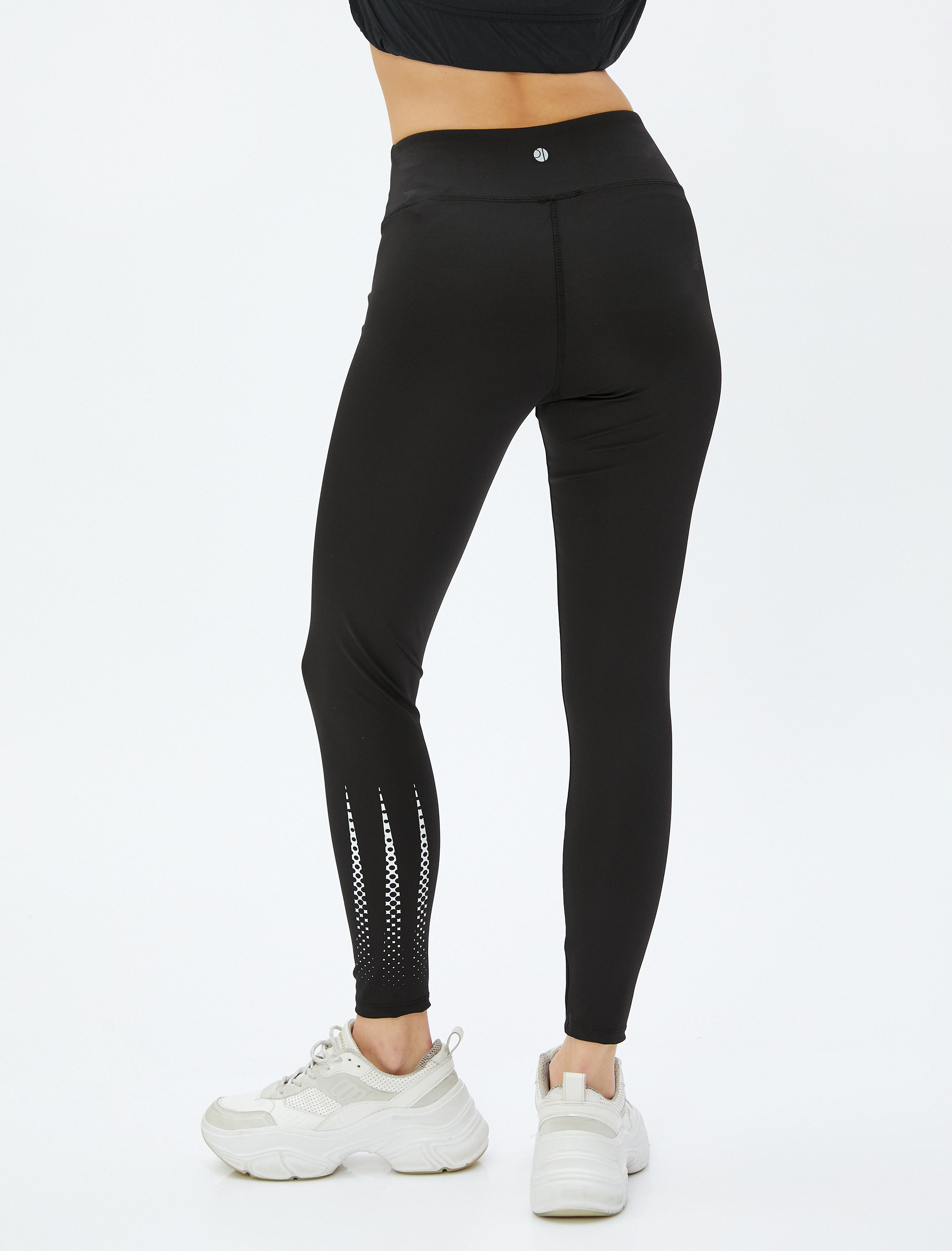   Baskılı Spor Tayt Normal Bel