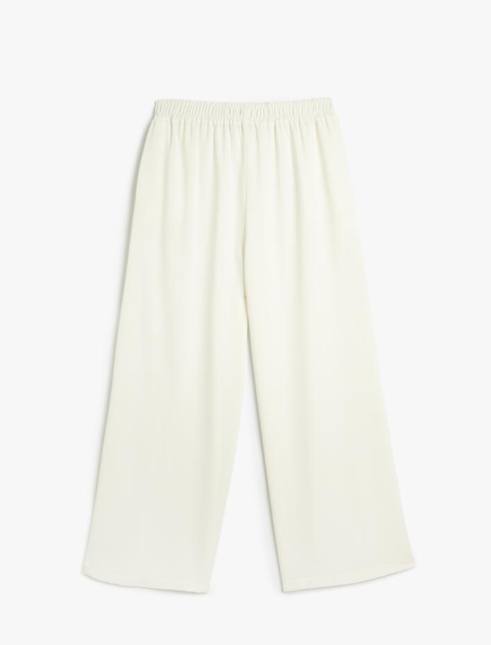  Palazzo Plaj Pantolonu Beli Lastikli Şerit Detaylı