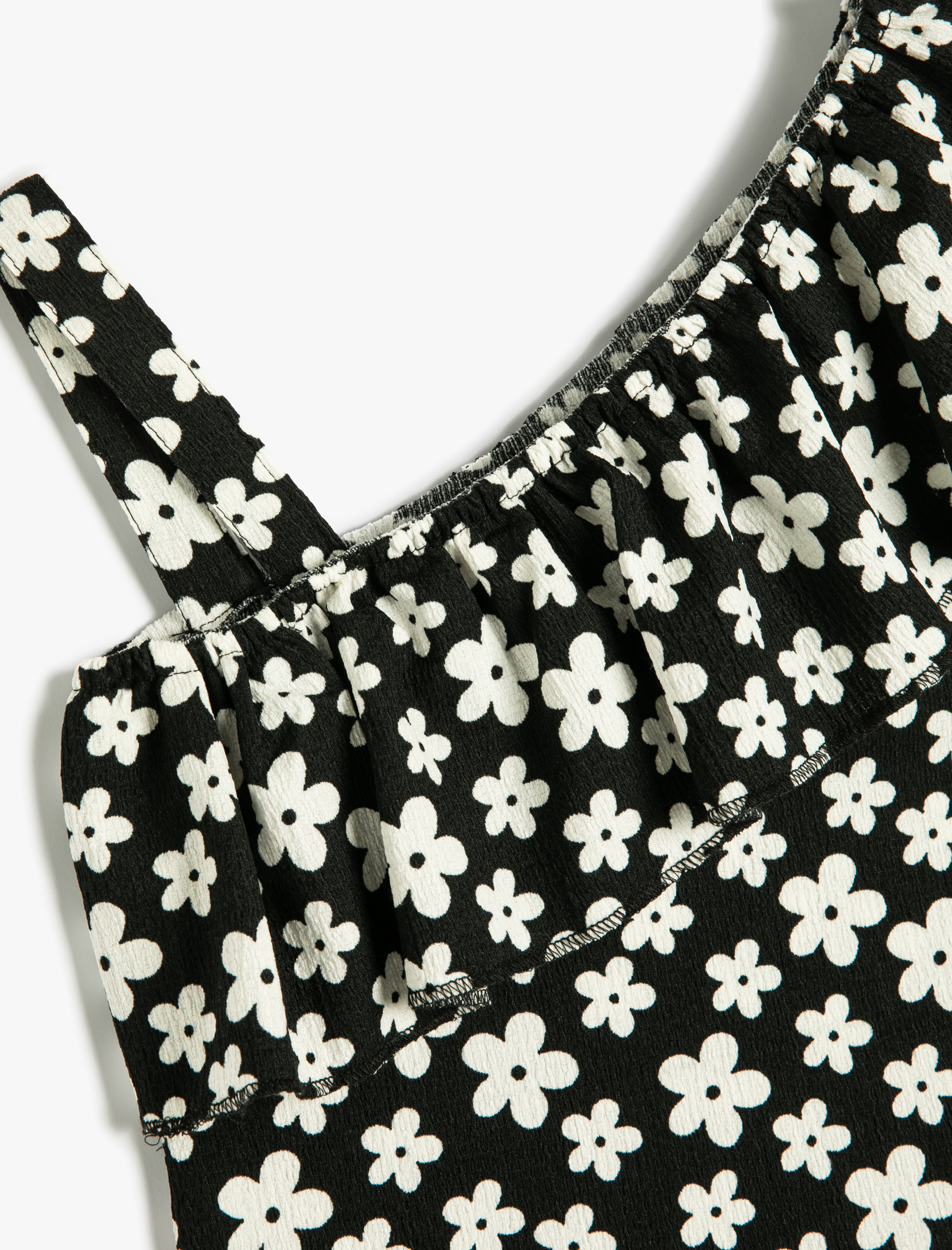  Kız Çocuk Tişört Tek Omuz Çiçekli Fırfırlı