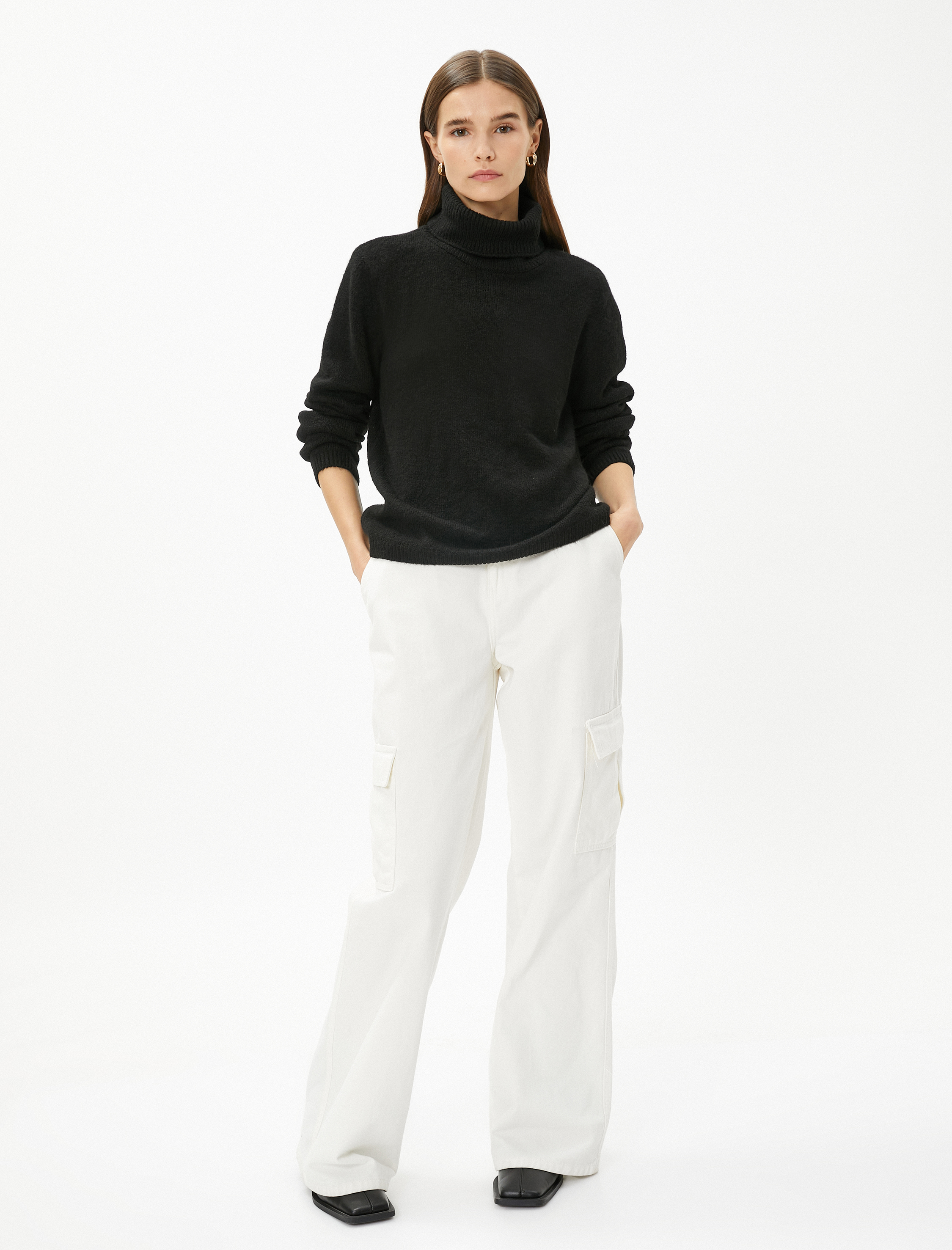   Balıkçı Yaka Kazak Triko Uzun Kollu