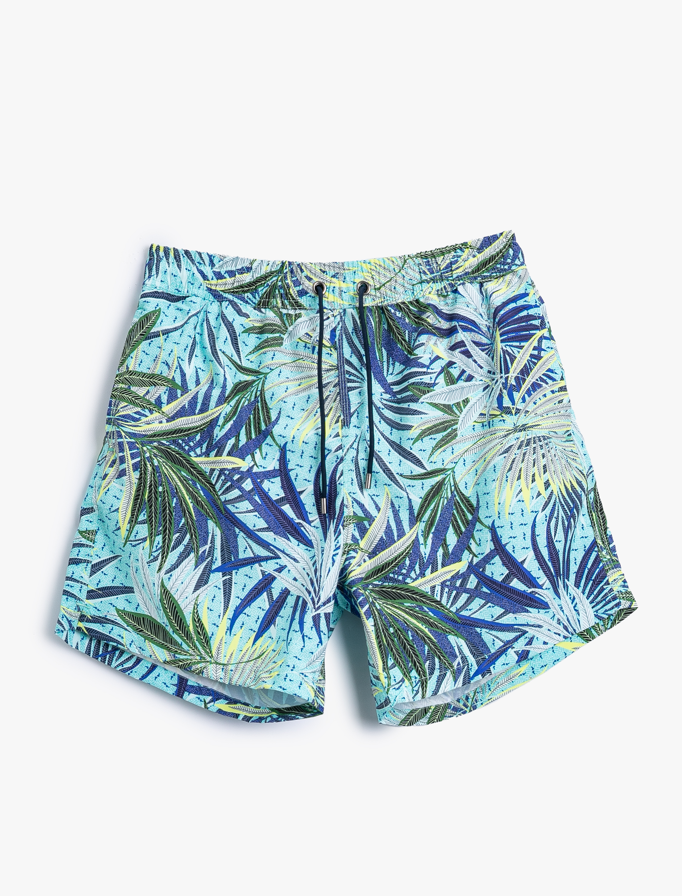   Mayo Şort Yaprak Baskılı Beli Bağcıklı Cepli