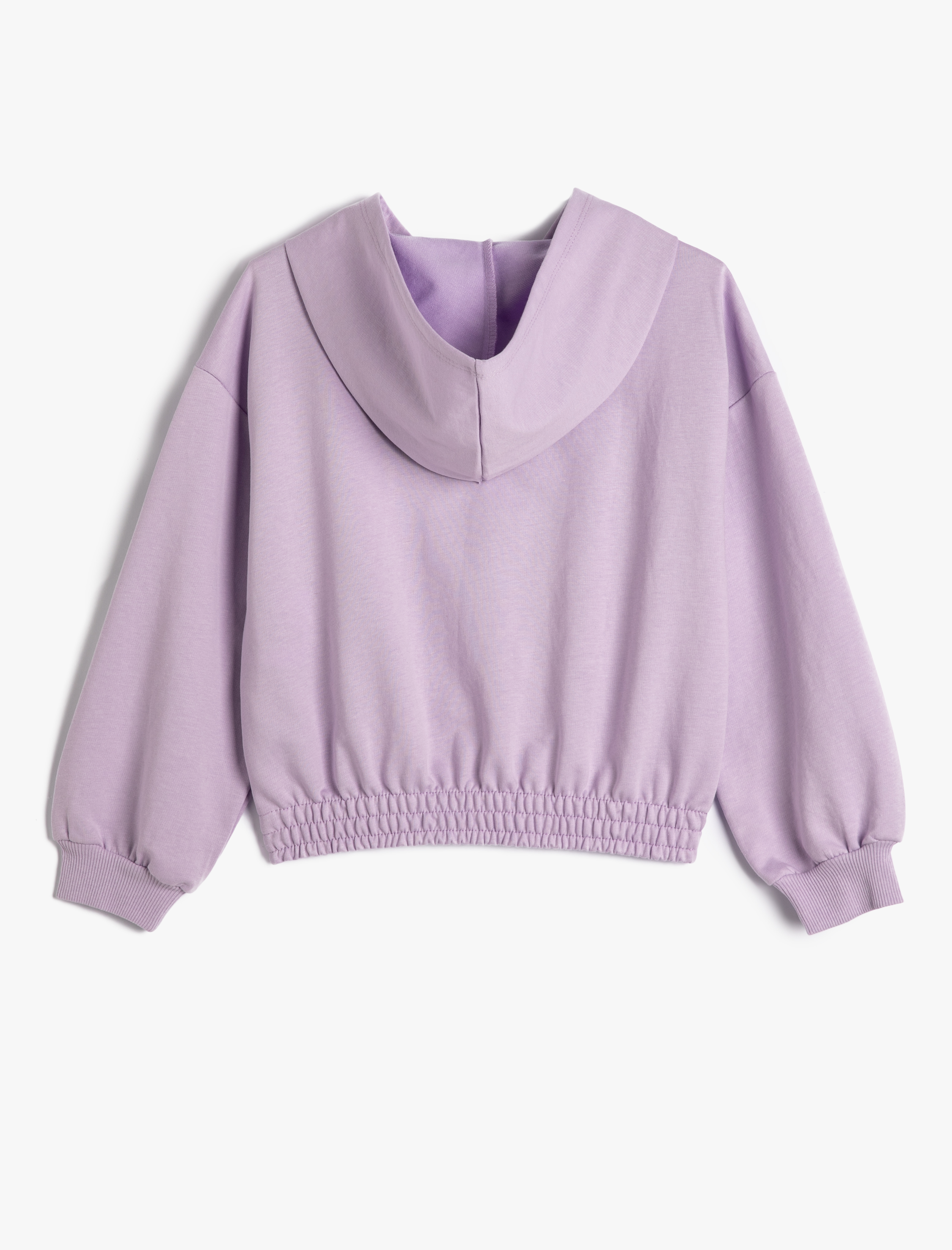 Kız Çocuk Kapşonlu Sweatshirt Ayıcık Baskılı Beli ve Manşetleri Lastikli Uzun Kollu