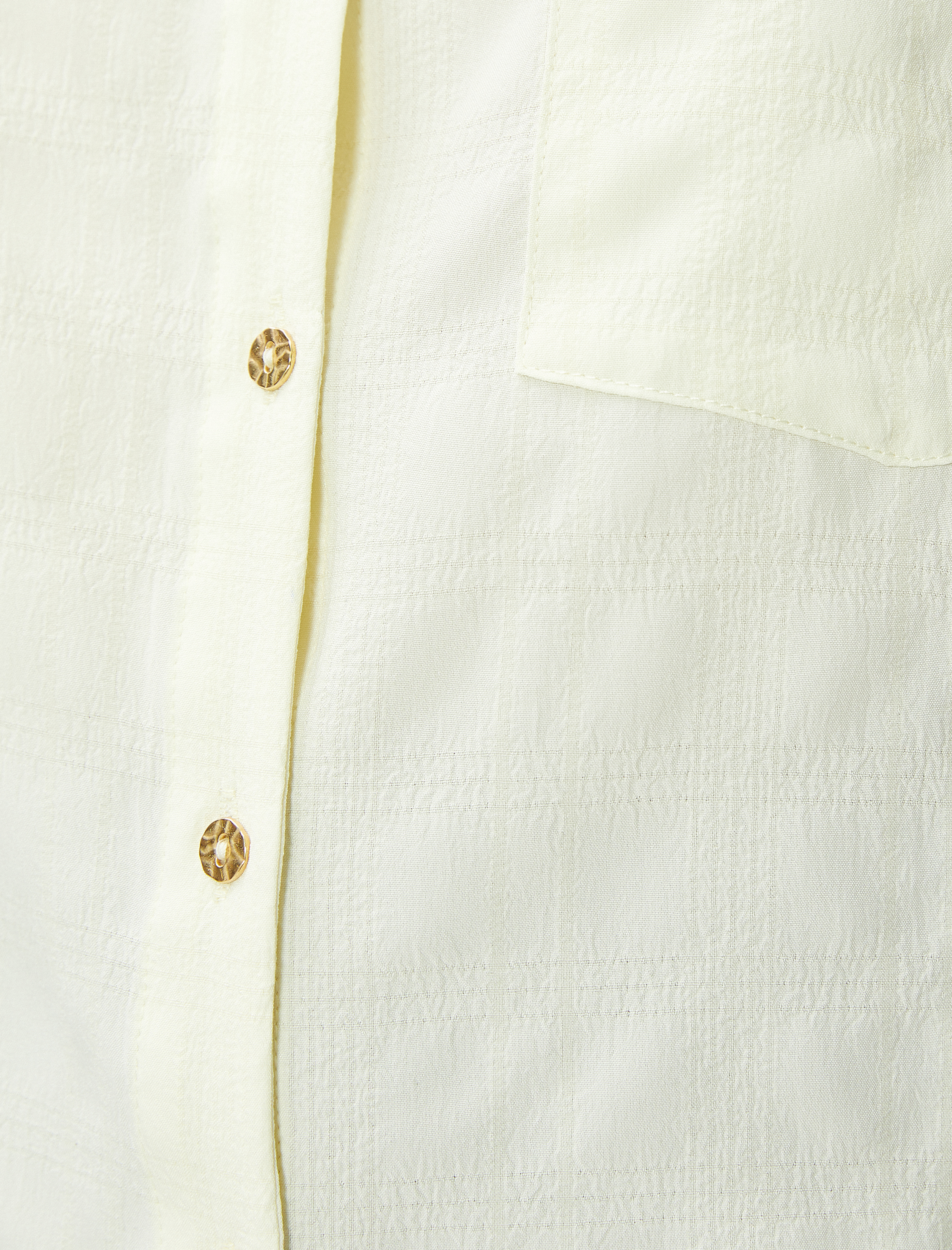   Crop Gömlek Kısa Kollu Cepli