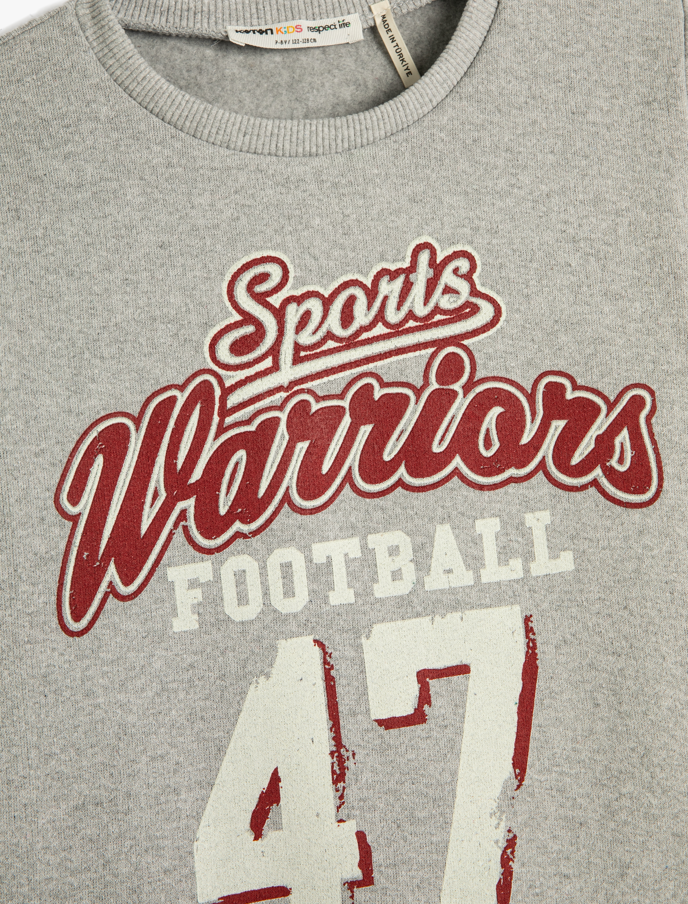  Erkek Çocuk Sweatshirt Bisiklet Yaka Uzun Kollu Baskılı Şardonlu