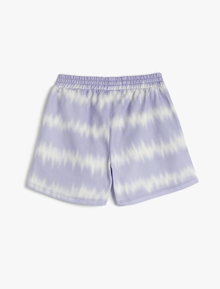 Kız Çocuk Şort Batik Desenli Beli Lastikli Cepli