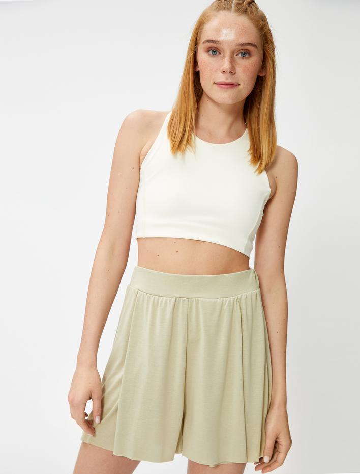  Modal Spor Yoga Şort Bol Paça Yumuşak Tuşe Dokulu