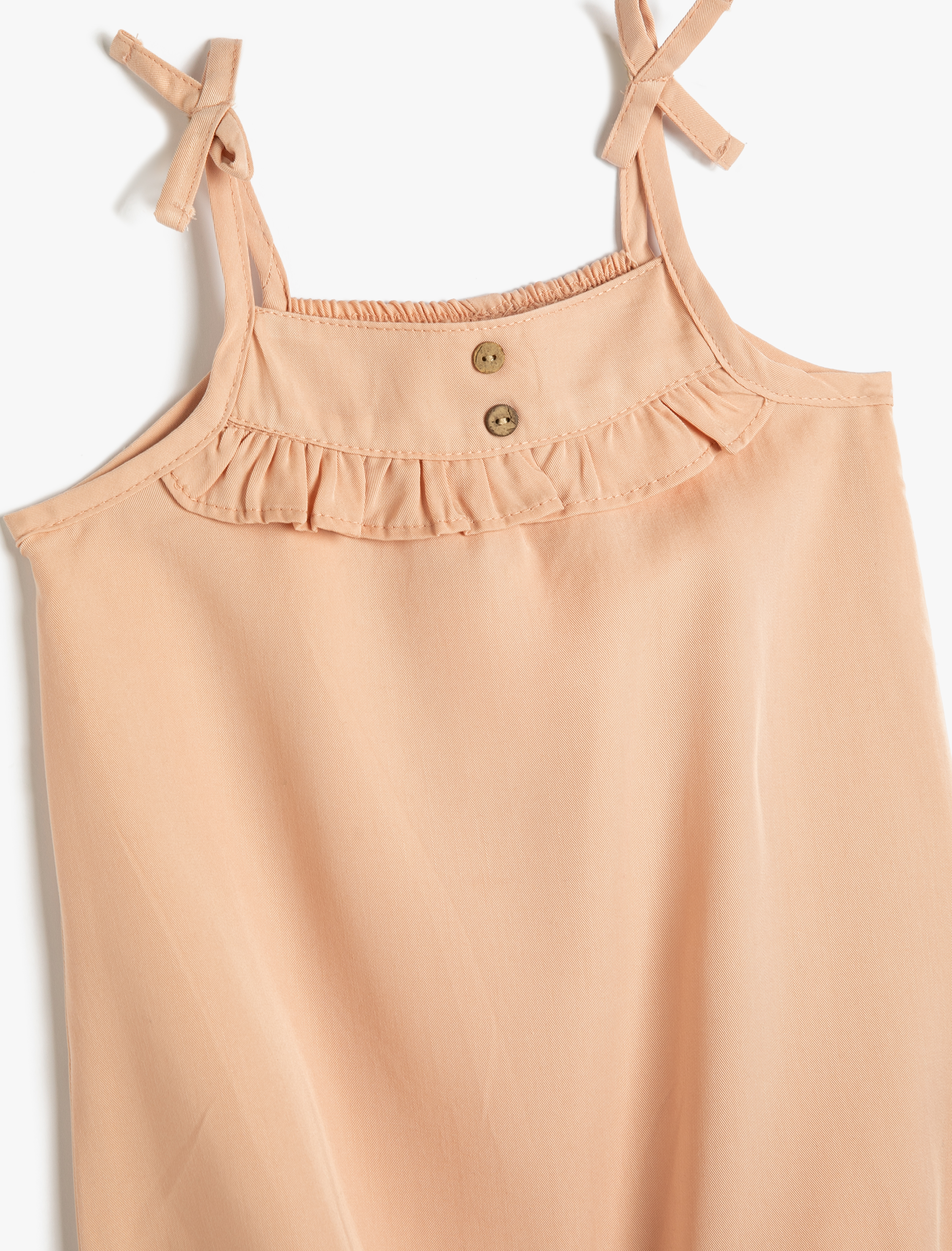  Kız Bebek Tulum Askılı Düğme Detaylı Paçaları Lastikli