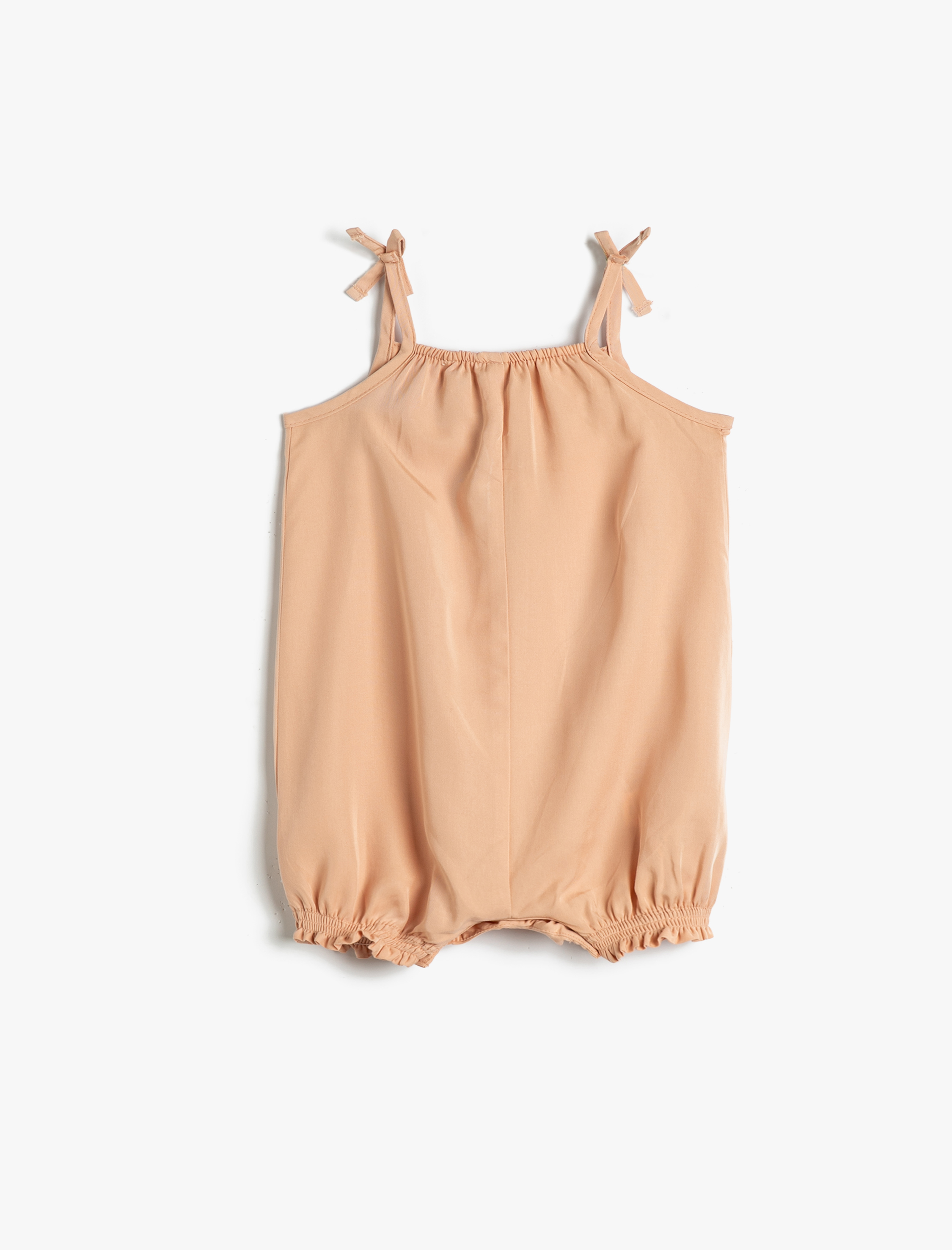  Kız Bebek Tulum Askılı Düğme Detaylı Paçaları Lastikli