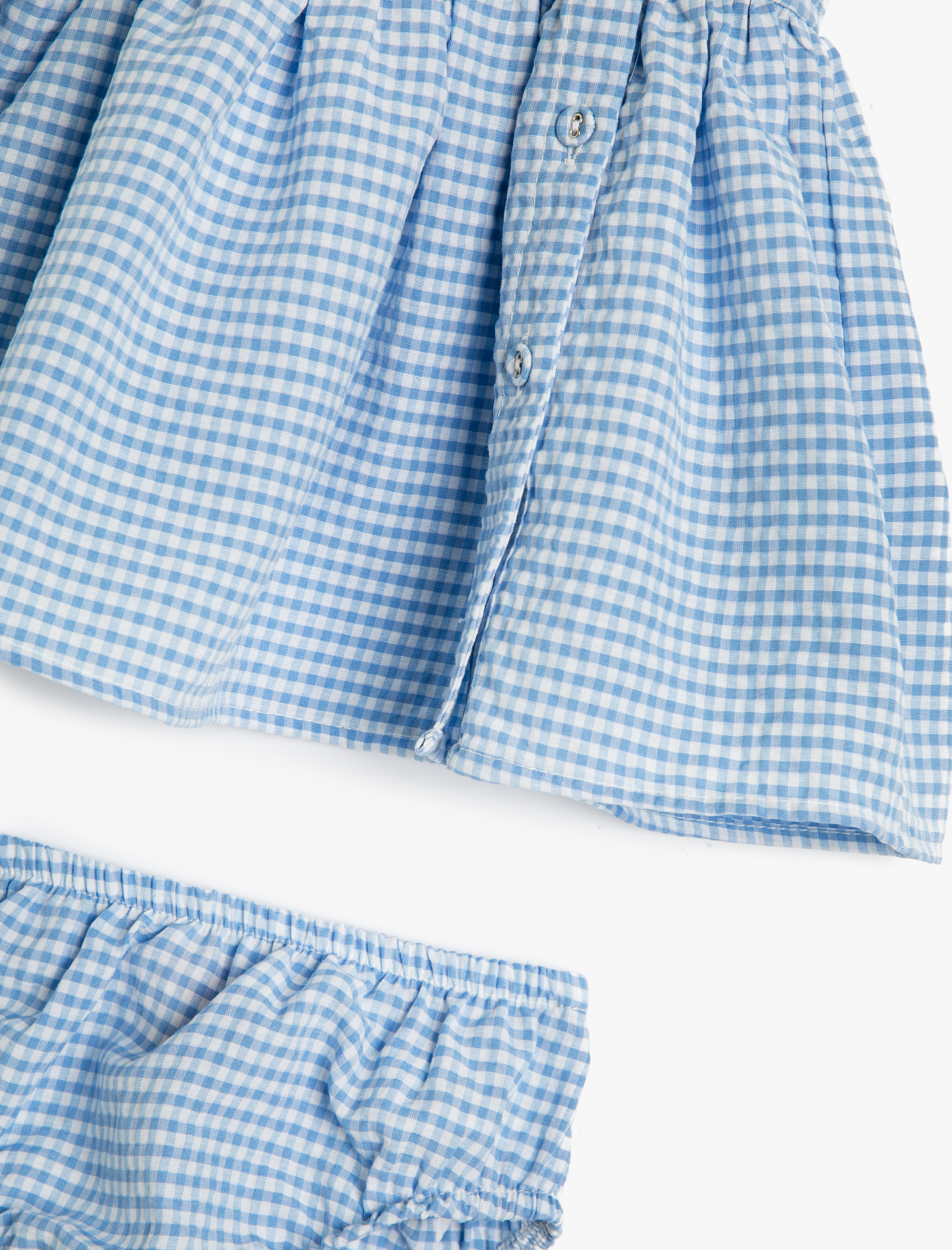  Kız Bebek Askılı Fırfırlı Elbise ve Külot 2 Parçalı