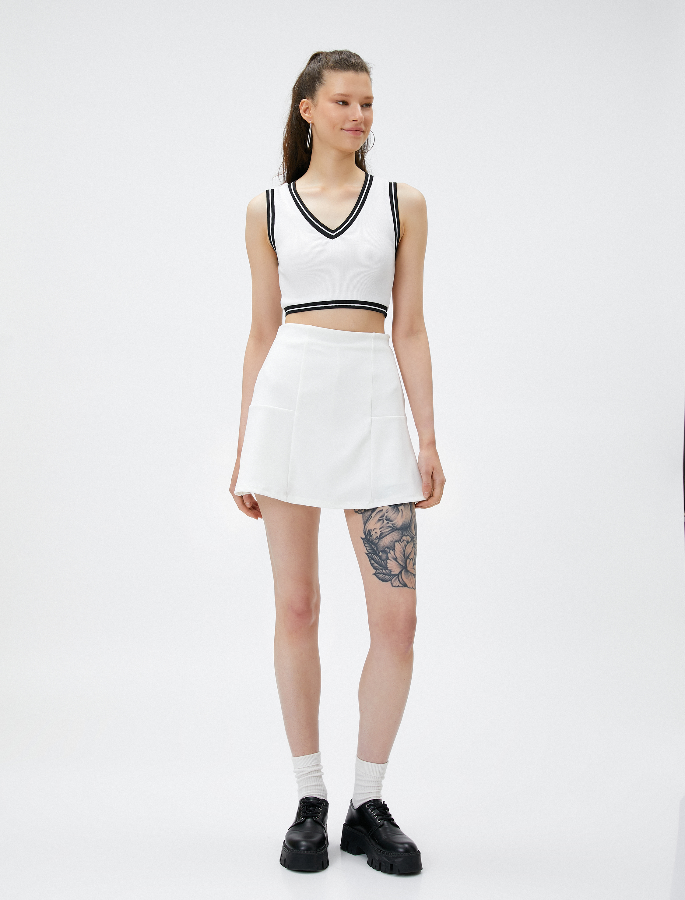   Mini Şort Etek Kloş Volanlı