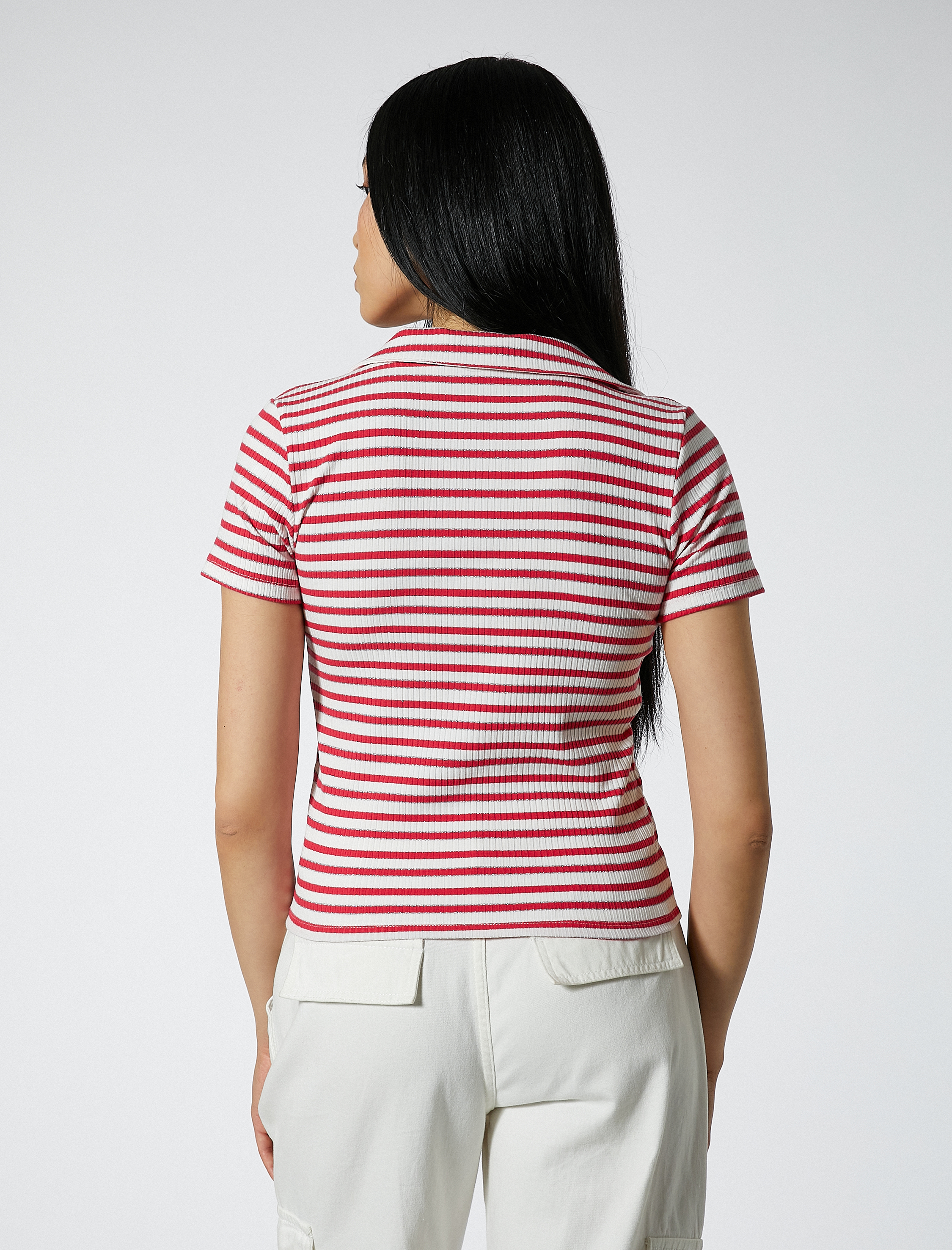 Polo Yaka Tişört Dar Kesim Kısa Kollu