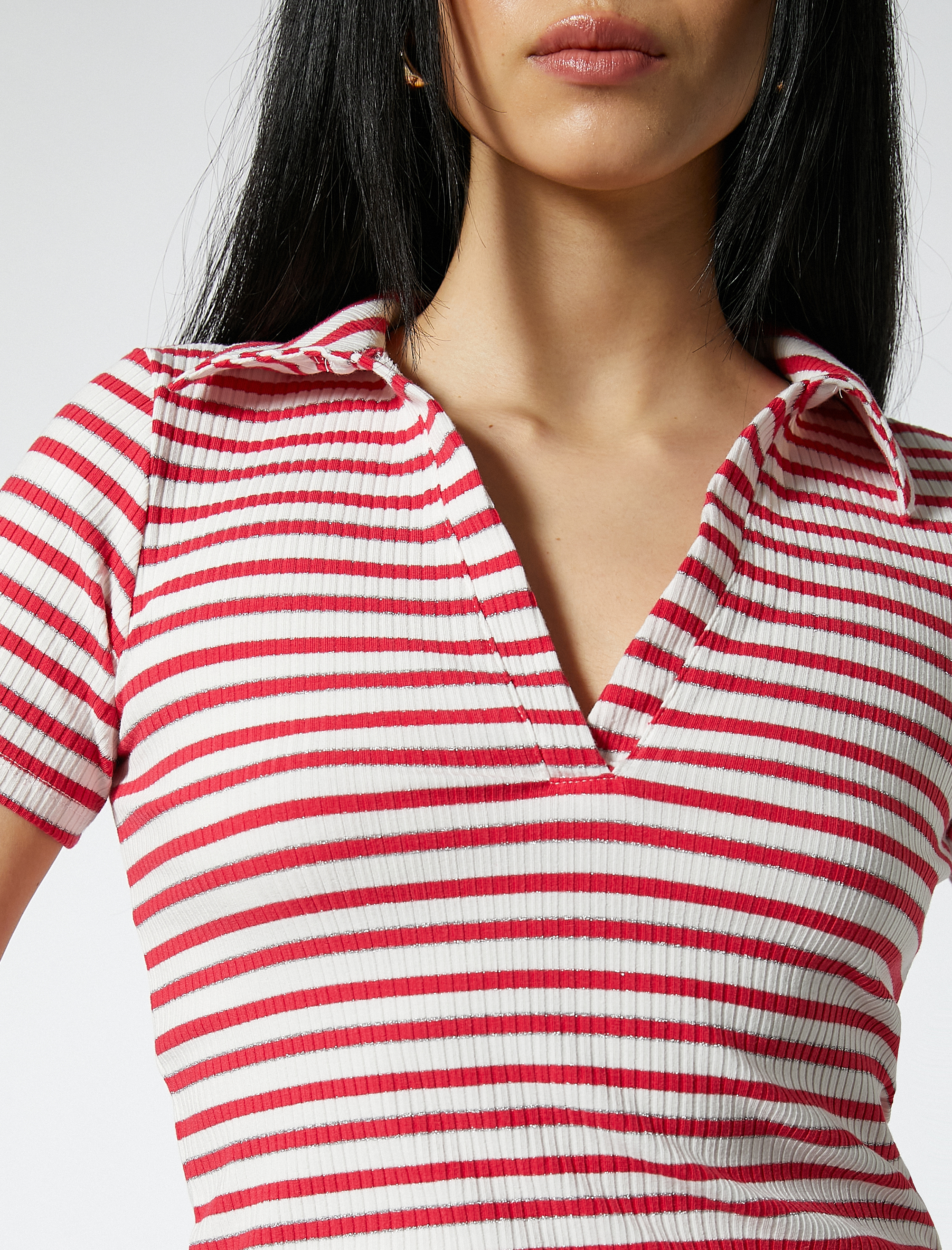 Polo Yaka Tişört Dar Kesim Kısa Kollu