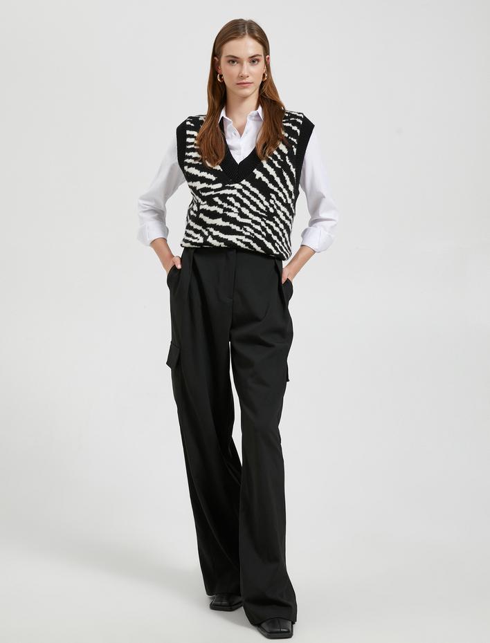  V Yaka Süveter Triko