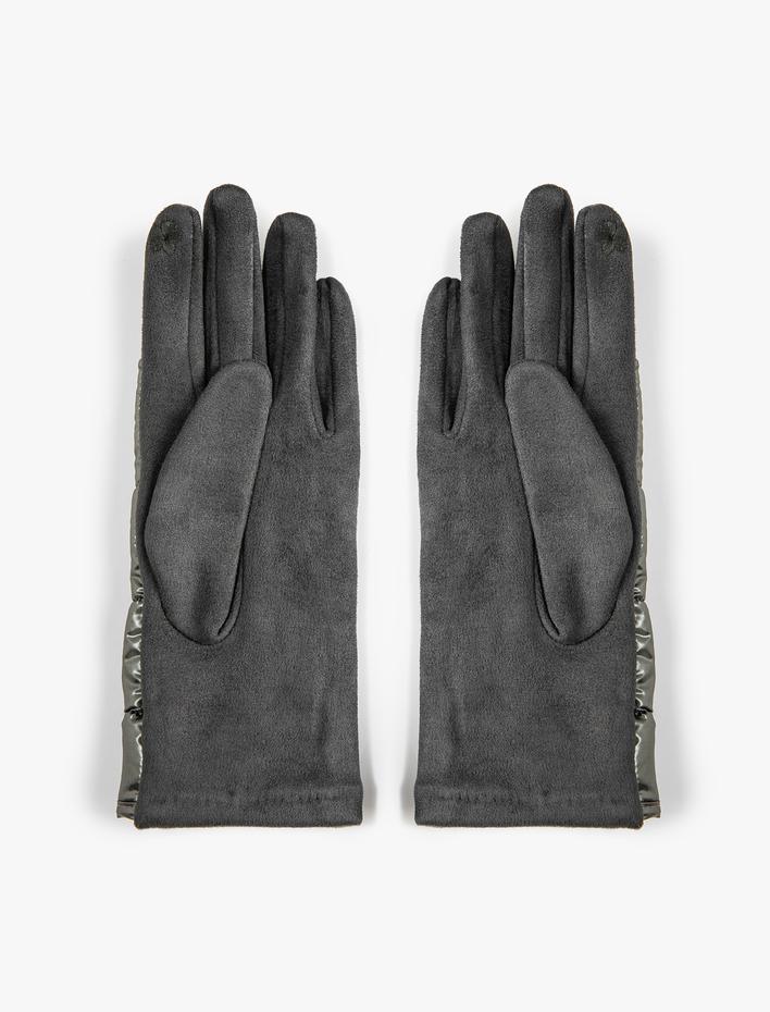 Kadın Kapitone Eldiven Parlak