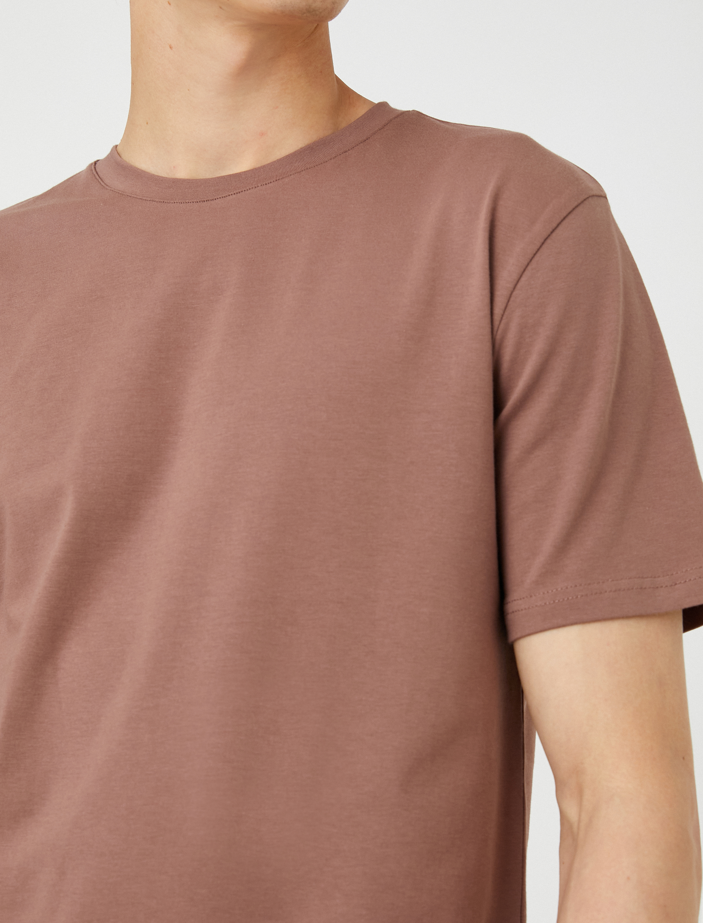   Basic Tişört Kısa Kollu Bisiklet Yaka Dar Kesim