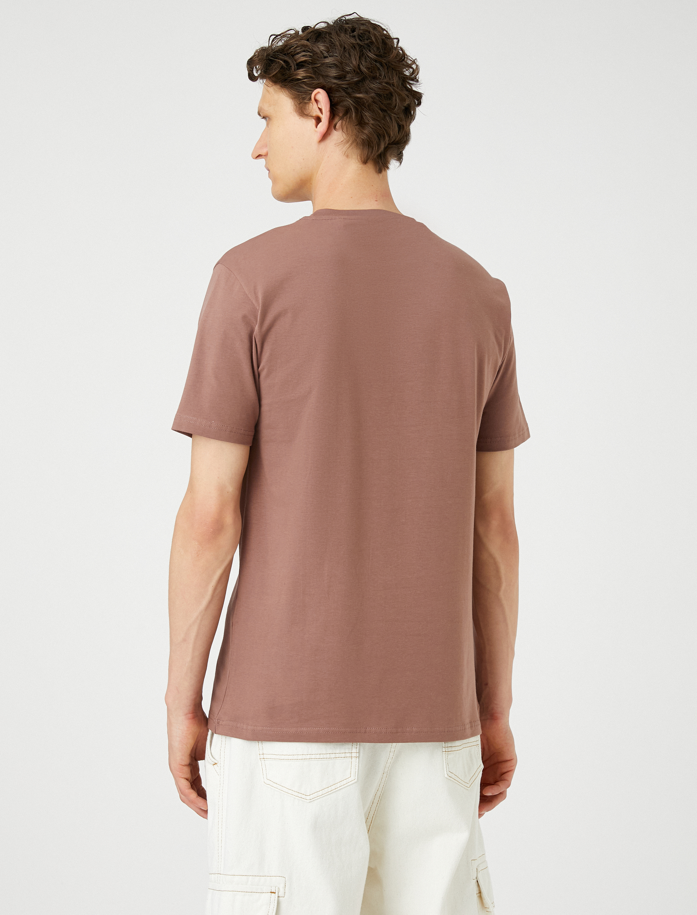   Basic Tişört Kısa Kollu Bisiklet Yaka Dar Kesim