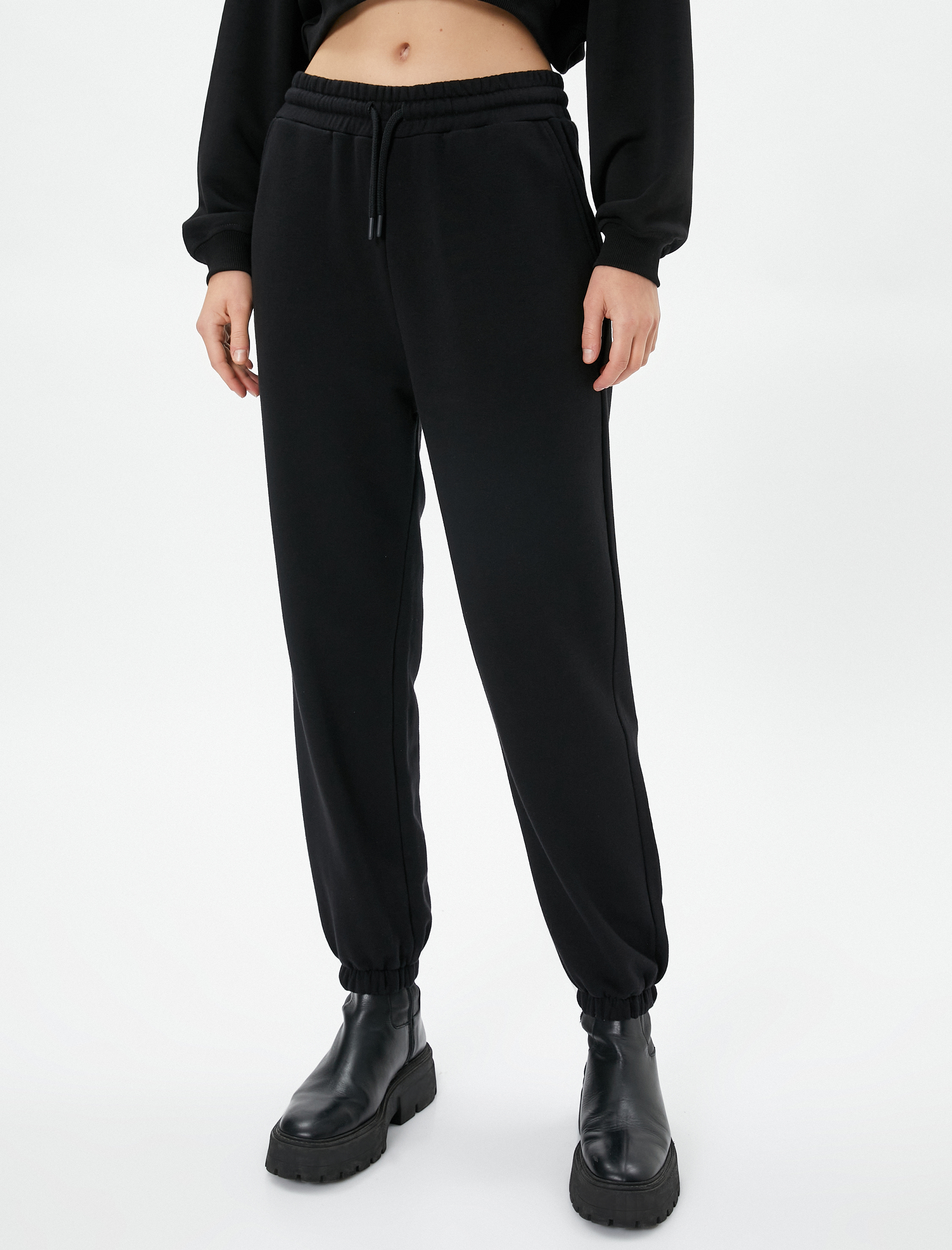   Jogger Eşofman Altı Beli Bağlamalı Pamuklu