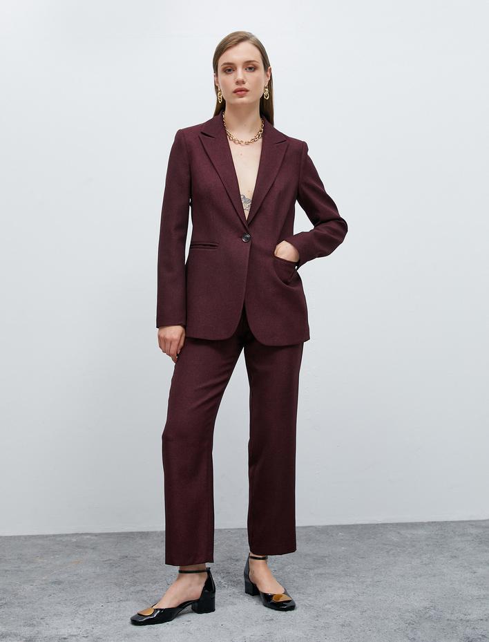  Düz Paça Kumaş Pantolon Yüksek Bel