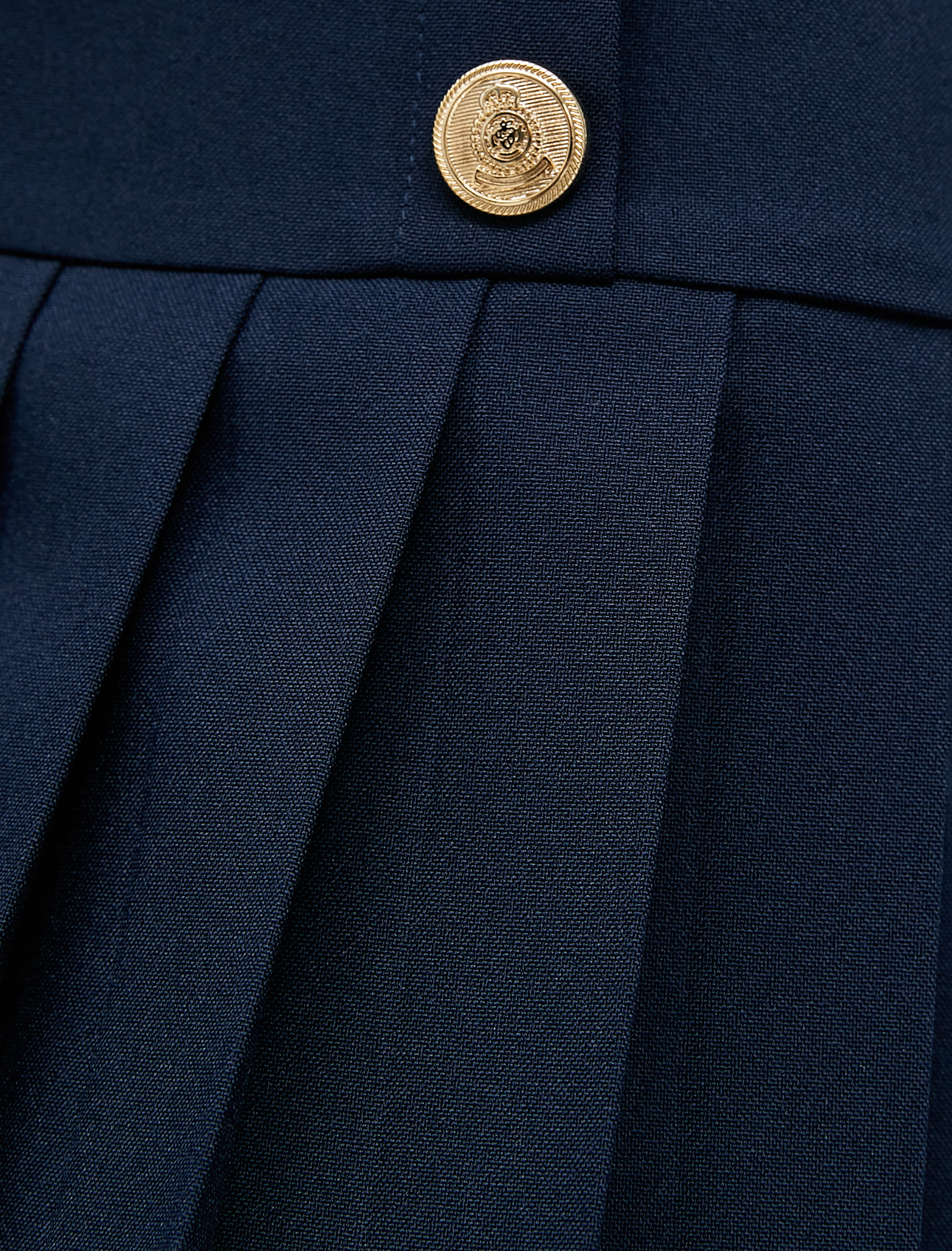 Pileli Mini Etek Düğme Detaylı