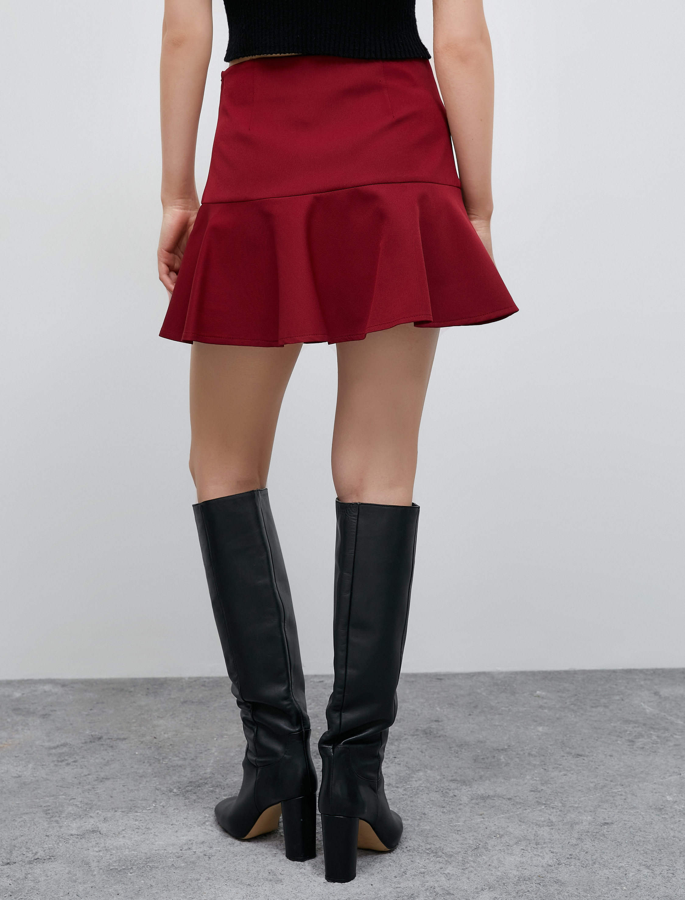   Volanlı Mini Şort Etek