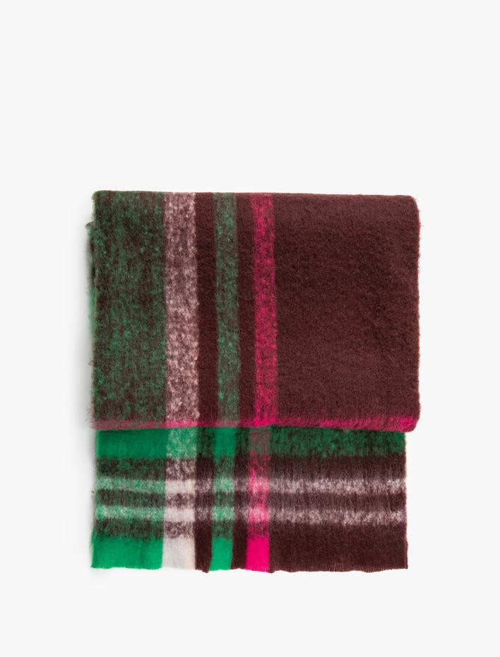 Kadın Atkı Yumuşak Dokulu Ekose