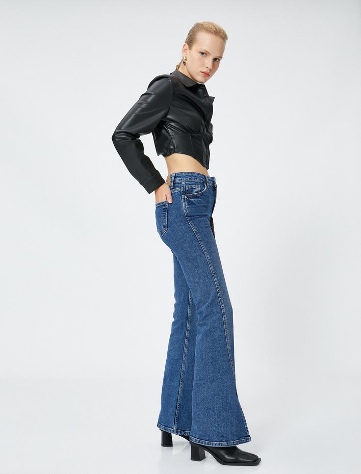  İspanyol Paça Kot Pantolon Yüksek Bel - Flare Jeans